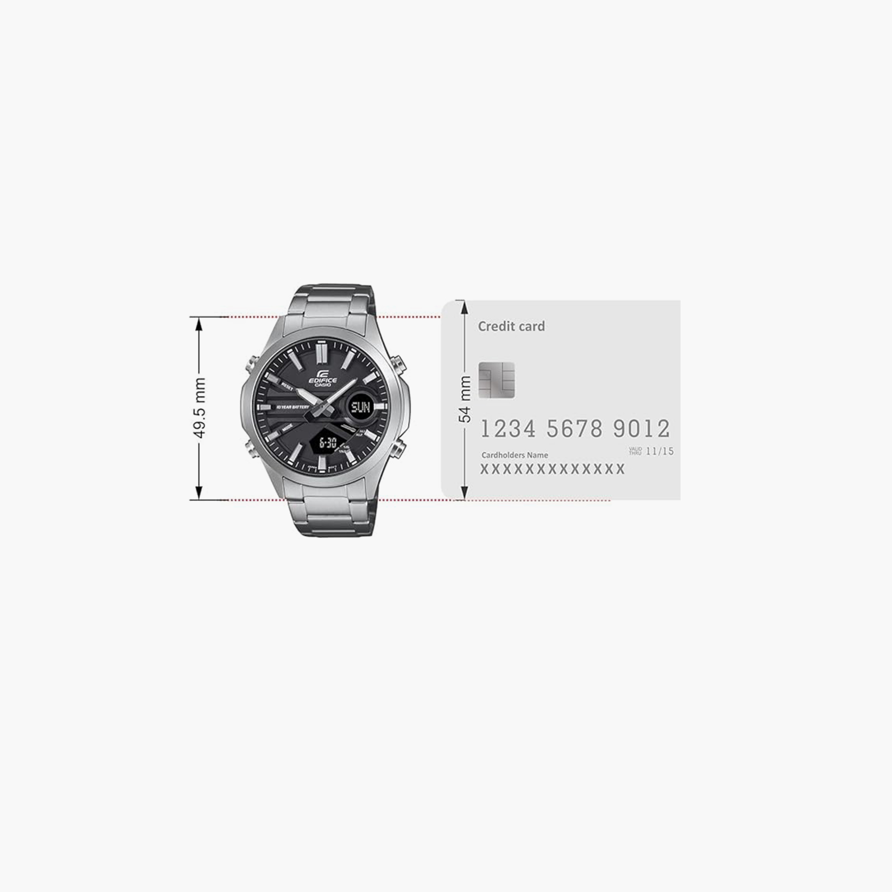 Edifice Men's 45MM Silver Analog-Digital Stainless Steel Strap Watch | EFV-C120D-1ADF-men-watchesandjewellery-watches-image-6