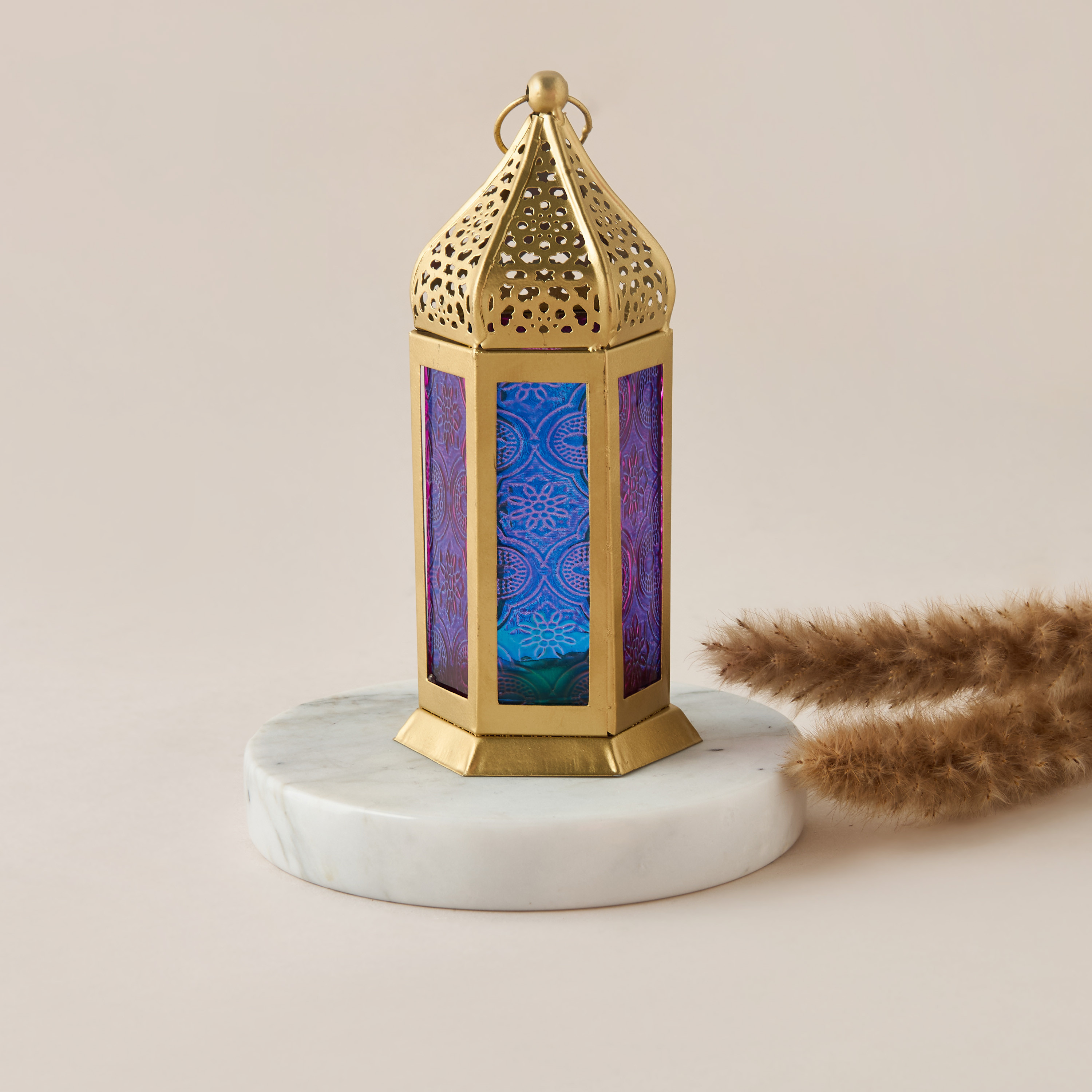 Decorative Glass Panel Tealight Lantern - 8x18 cms-household-decor-candleholdersandlanterns-image-1