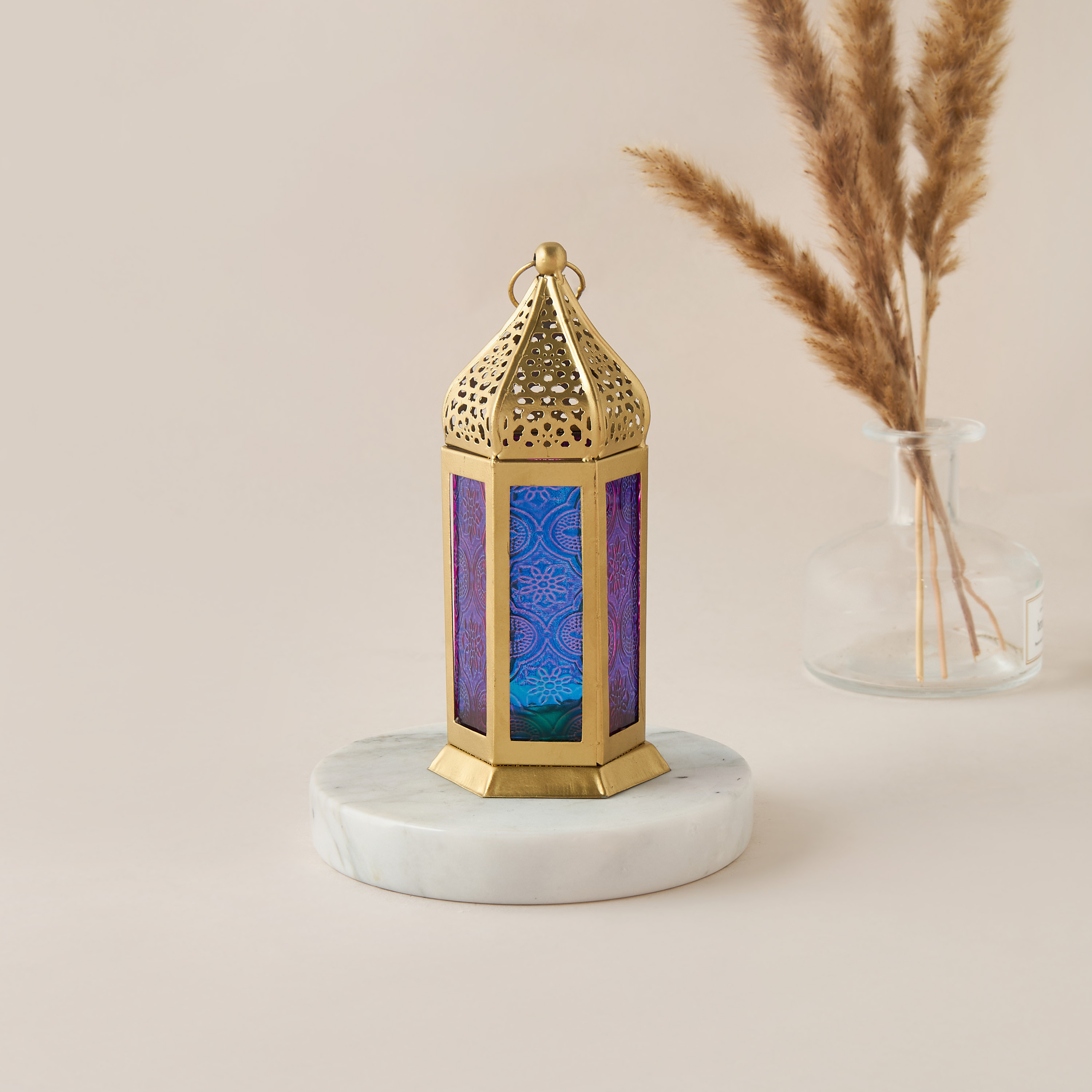 Decorative Glass Panel Tealight Lantern - 8x18 cms-household-decor-candleholdersandlanterns-image-2