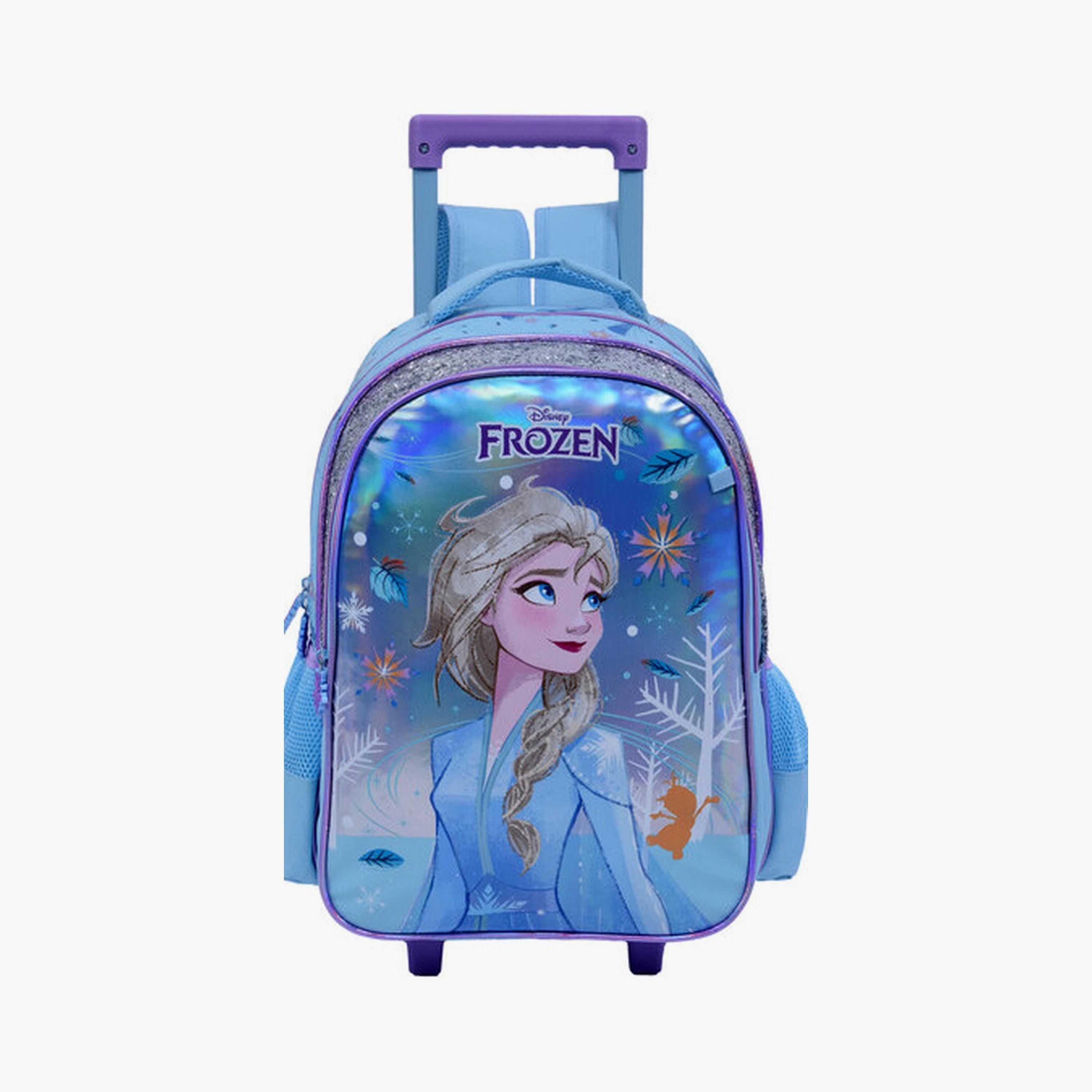 Frozen Trolley Bag with 2 Main Compartments & 2 Side Pockets - 16inch-school-bagsandbackpacks-trolleybags-image-1