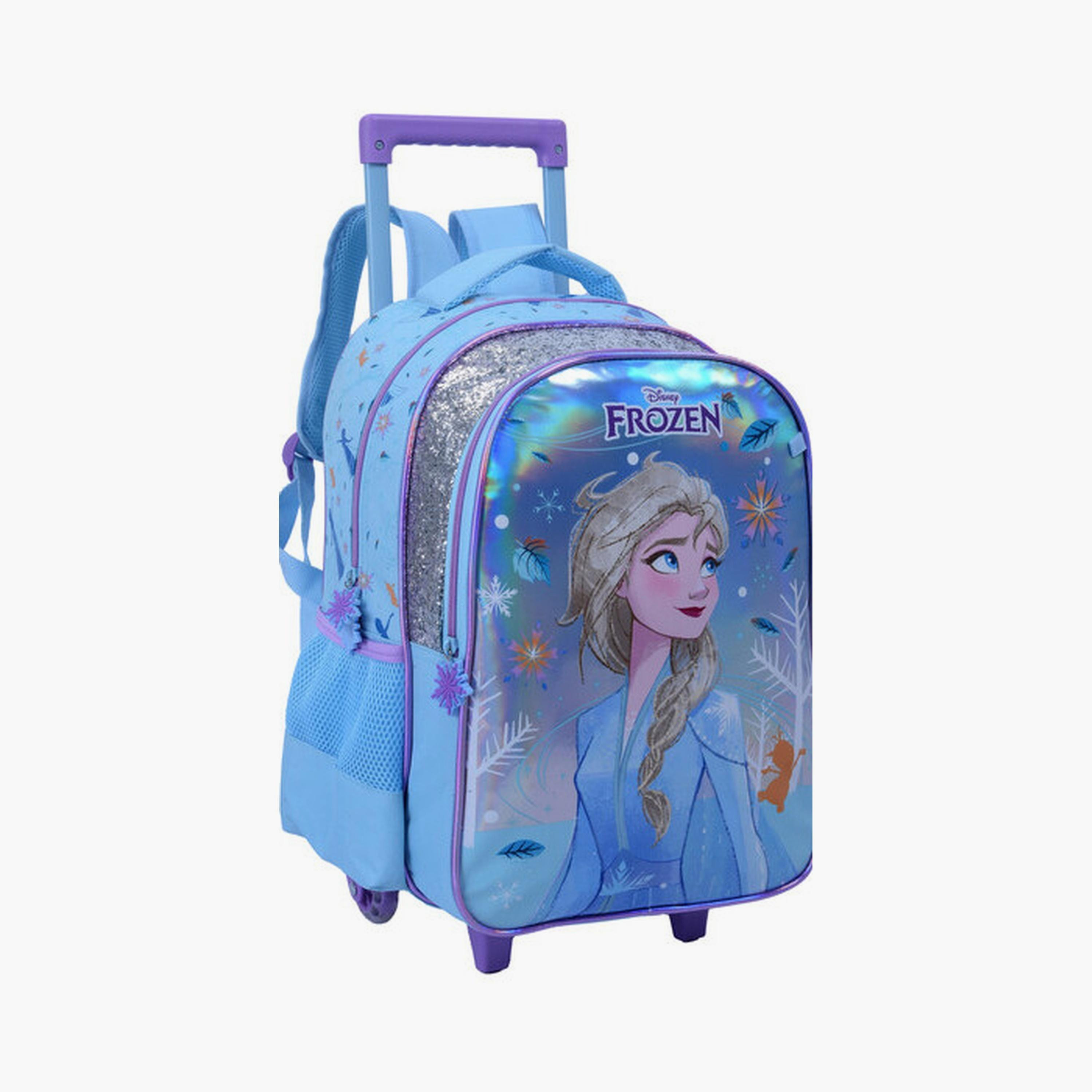 Frozen Trolley Bag with 2 Main Compartments & 2 Side Pockets - 16inch-school-bagsandbackpacks-trolleybags-image-3