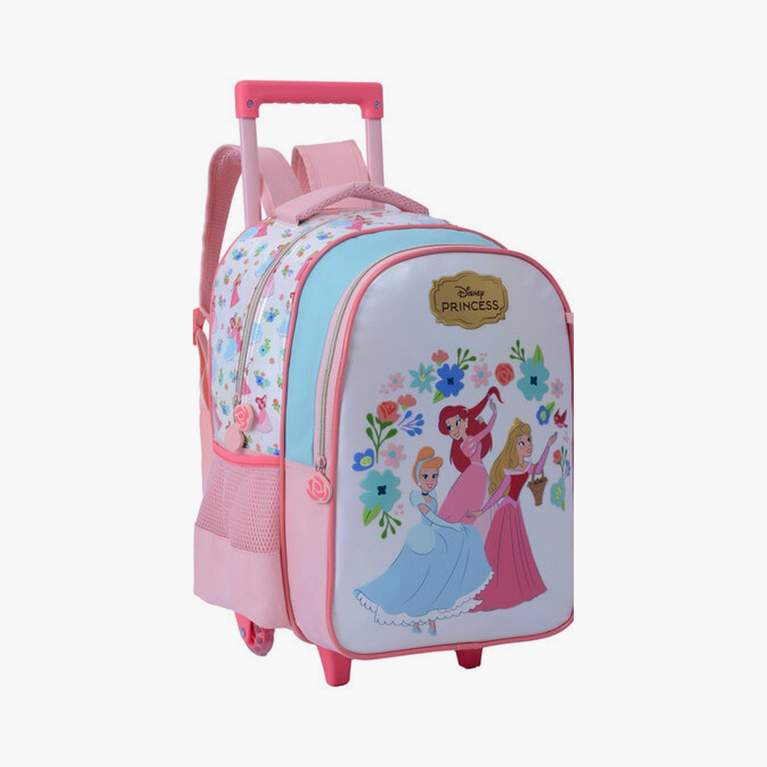 Princess Trolley Bag with 2 Main Compartments & 2 Side Pockets - 16inch-school-bagsandbackpacks-trolleybags-image-3