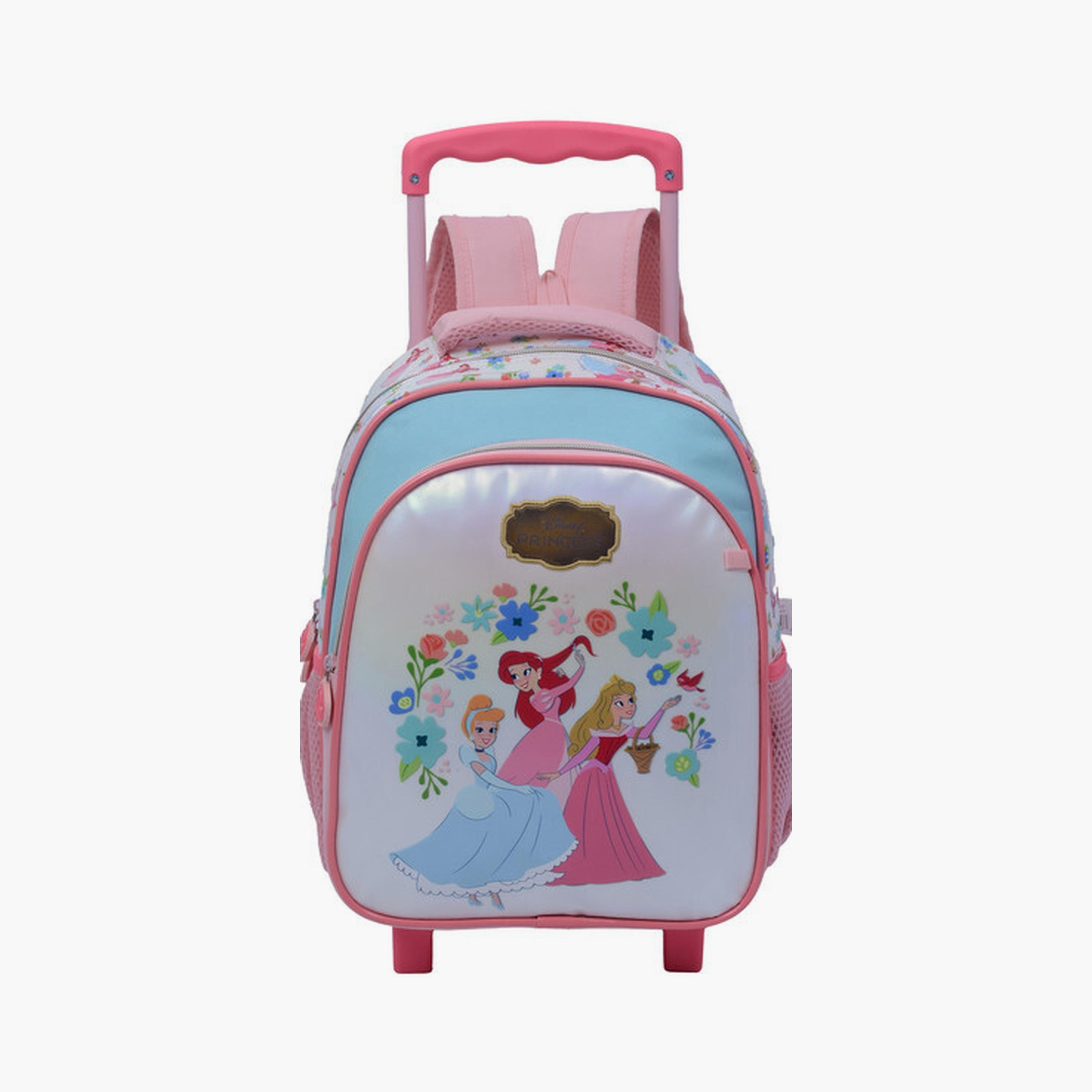 Princess Trolley Bag with 2 Main Compartments & 2 Side Pockets - 13.5inch-school-bagsandbackpacks-trolleybags-image-1