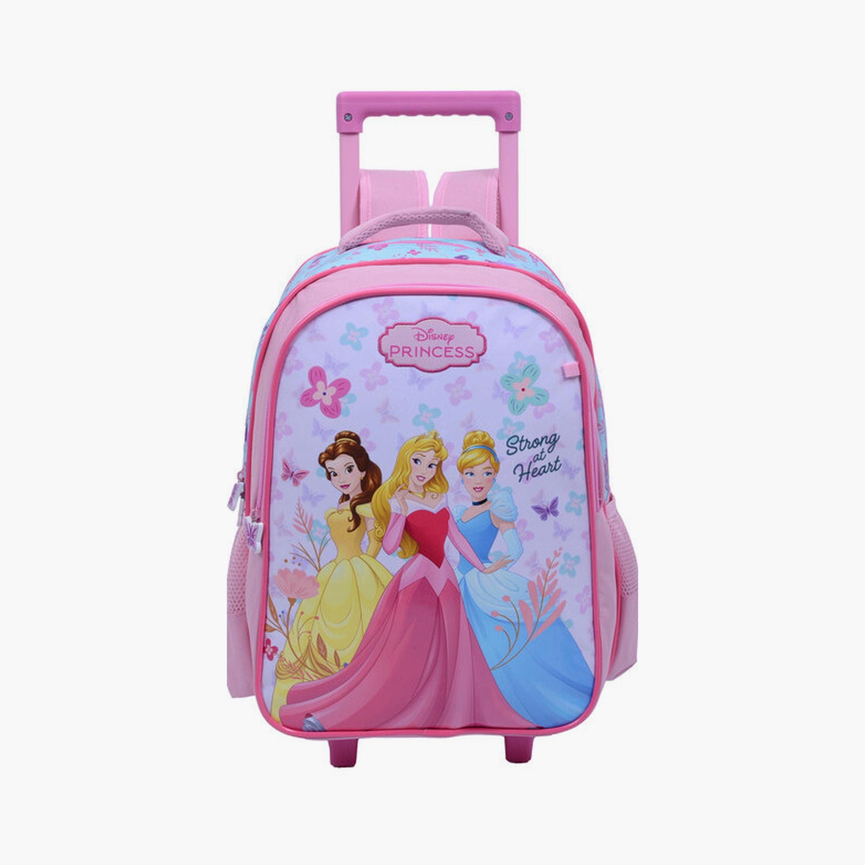 Princess Trolley Bag with 2 Main Compartments & 2 Side Pockets - 16inch-school-bagsandbackpacks-trolleybags-image-1