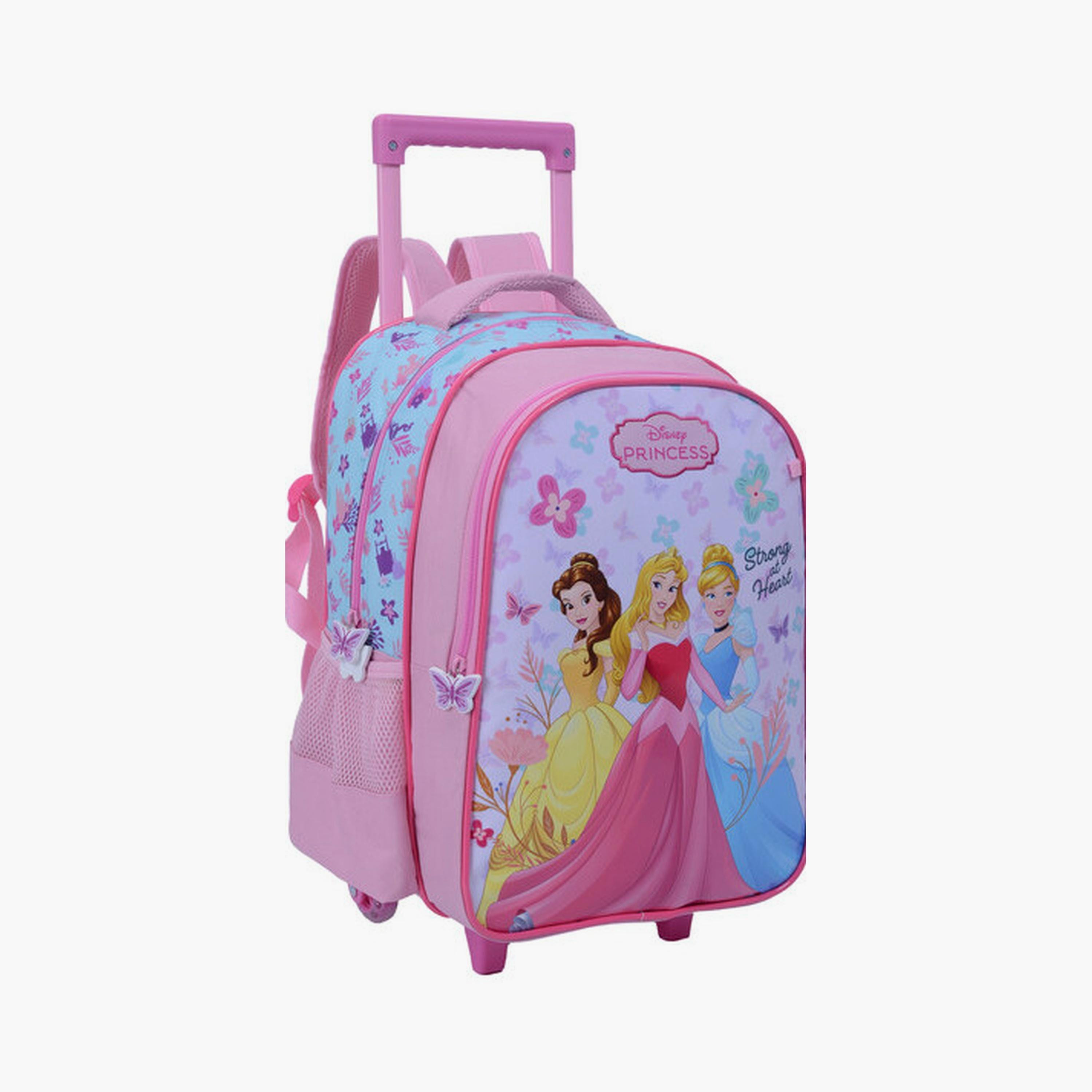 Princess Trolley Bag with 2 Main Compartments & 2 Side Pockets - 16inch-school-bagsandbackpacks-trolleybags-image-3
