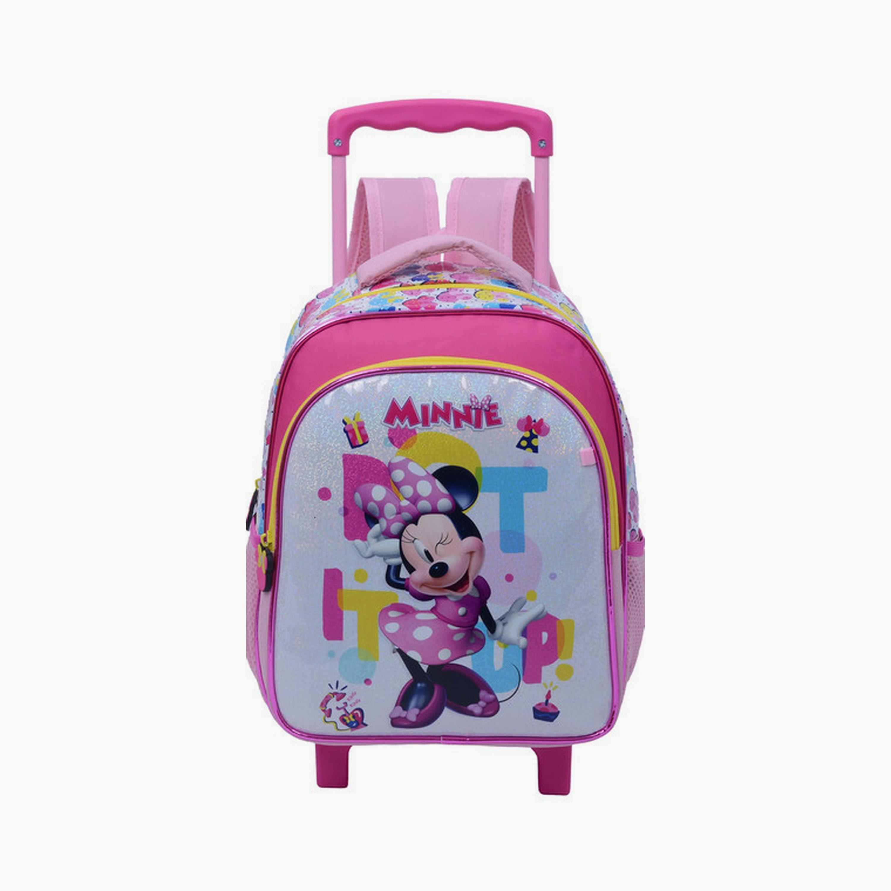 Minnie Mouse Trolley Bag with 2 Main Compartments & 2 Side Pockets - 13.5inch-school-bagsandbackpacks-trolleybags-image-1