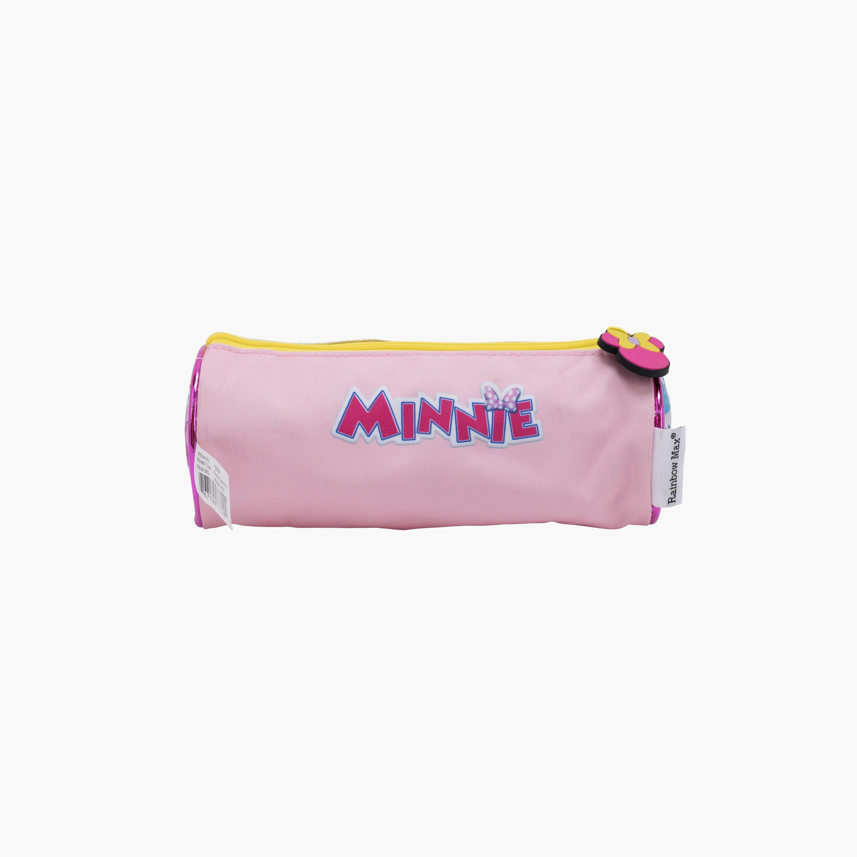 Minnie Mouse Round Pencil Case with 1 Compartment & Zipper Closure-school-stationery-pencilcases-image-2