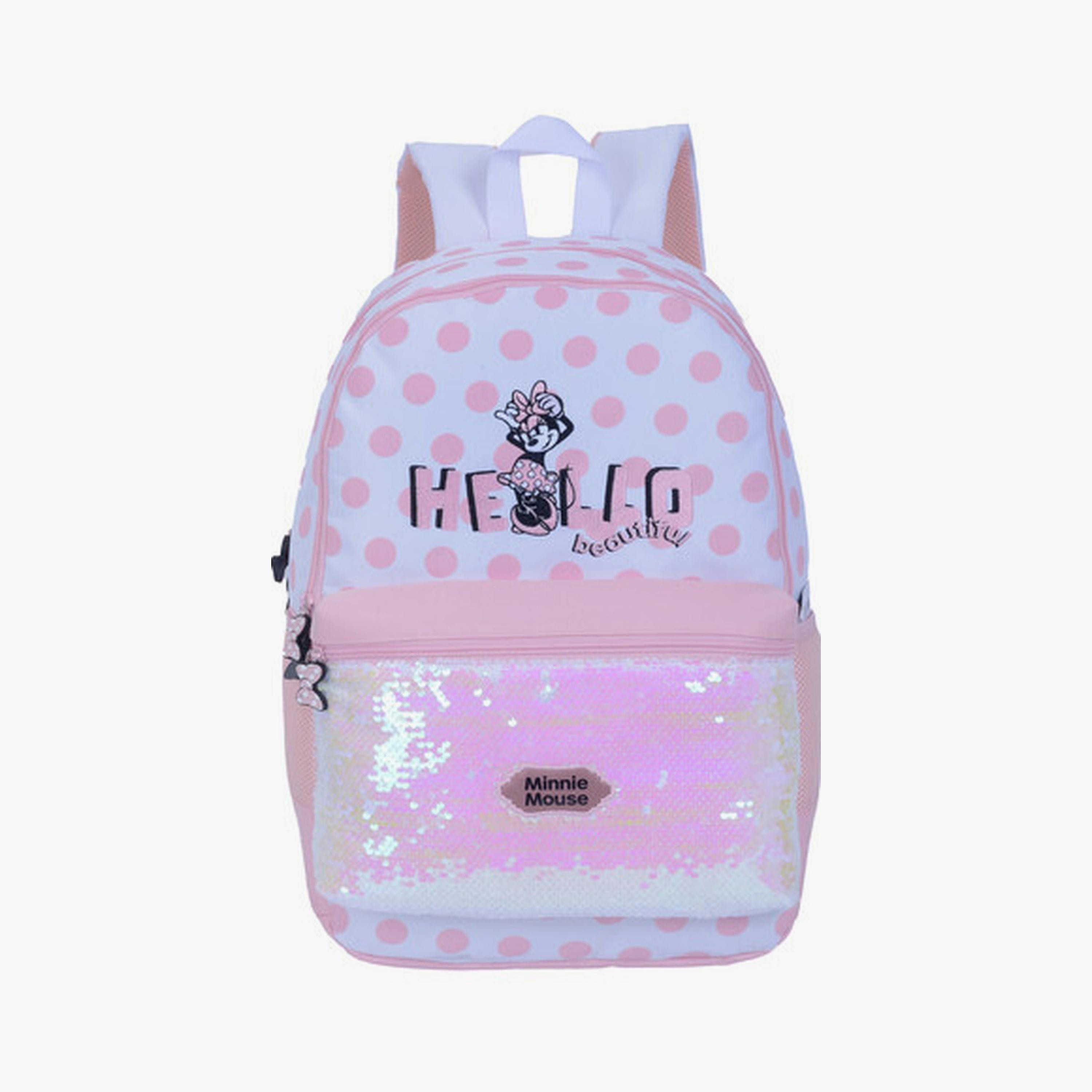 حقيبة ظهر ميني ماوس بجيبين رئيسيين وجيب أمامي - 18 بوصة-school-bagsandbackpacks-backpacks-image-1