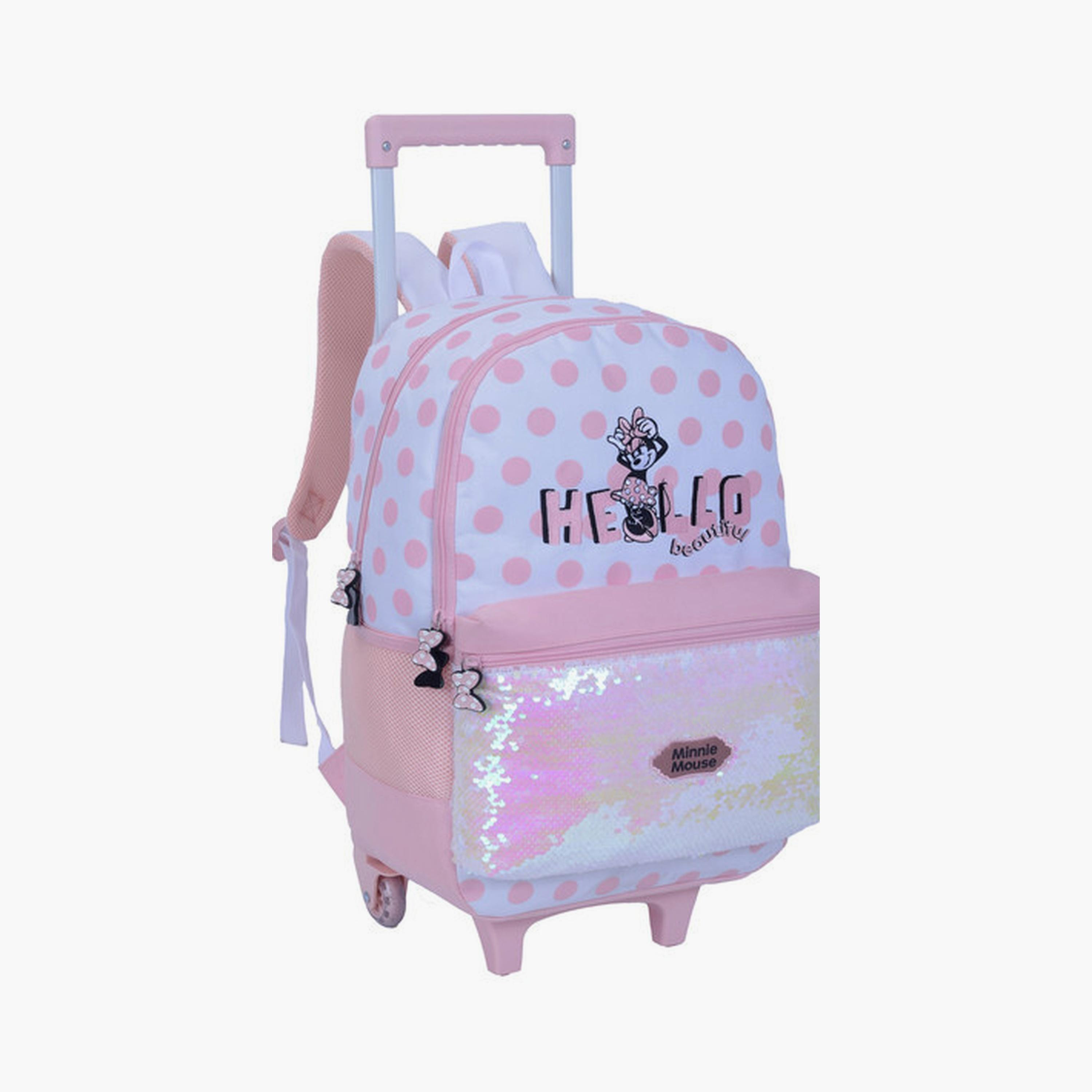Minnie Mouse Trolley Bag with 2 Main Compartments & 1 Front Pocket - 18inch-school-bagsandbackpacks-trolleybags-image-2
