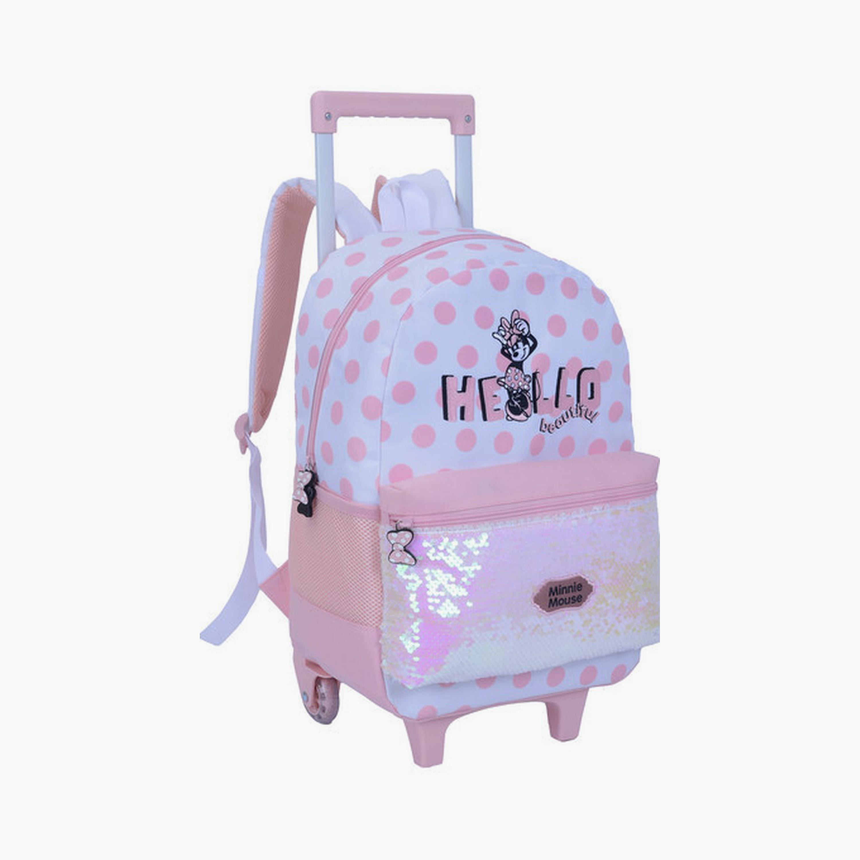 Minnie Mouse Trolley Bag with 2 Main Compartments & 1 Front Pocket - 16inch-school-bagsandbackpacks-trolleybags-image-2
