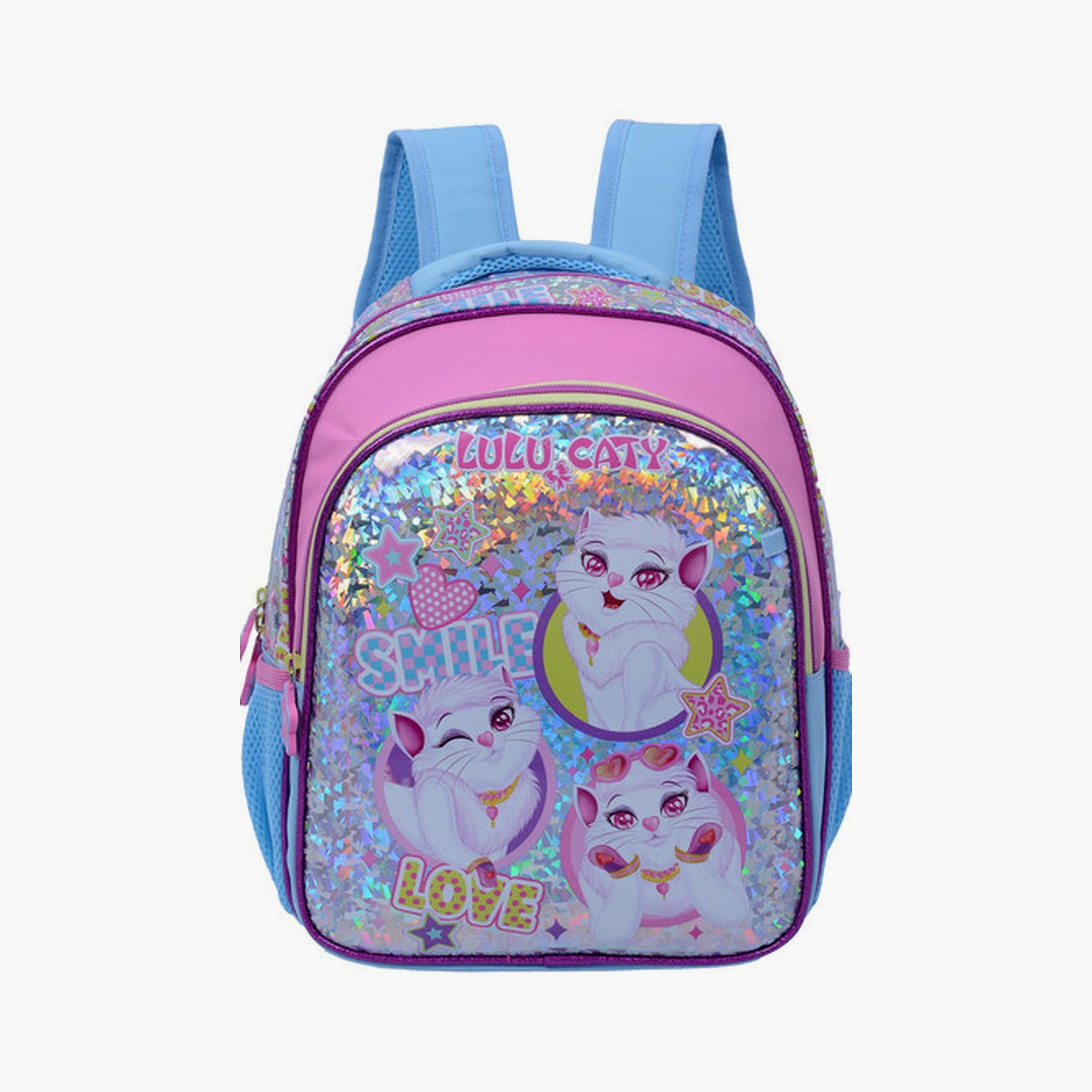 Lulu Caty Backpack with 2 Compartments & 2 Side Pockets - 13.5inch-school-bagsandbackpacks-backpacks-image-1