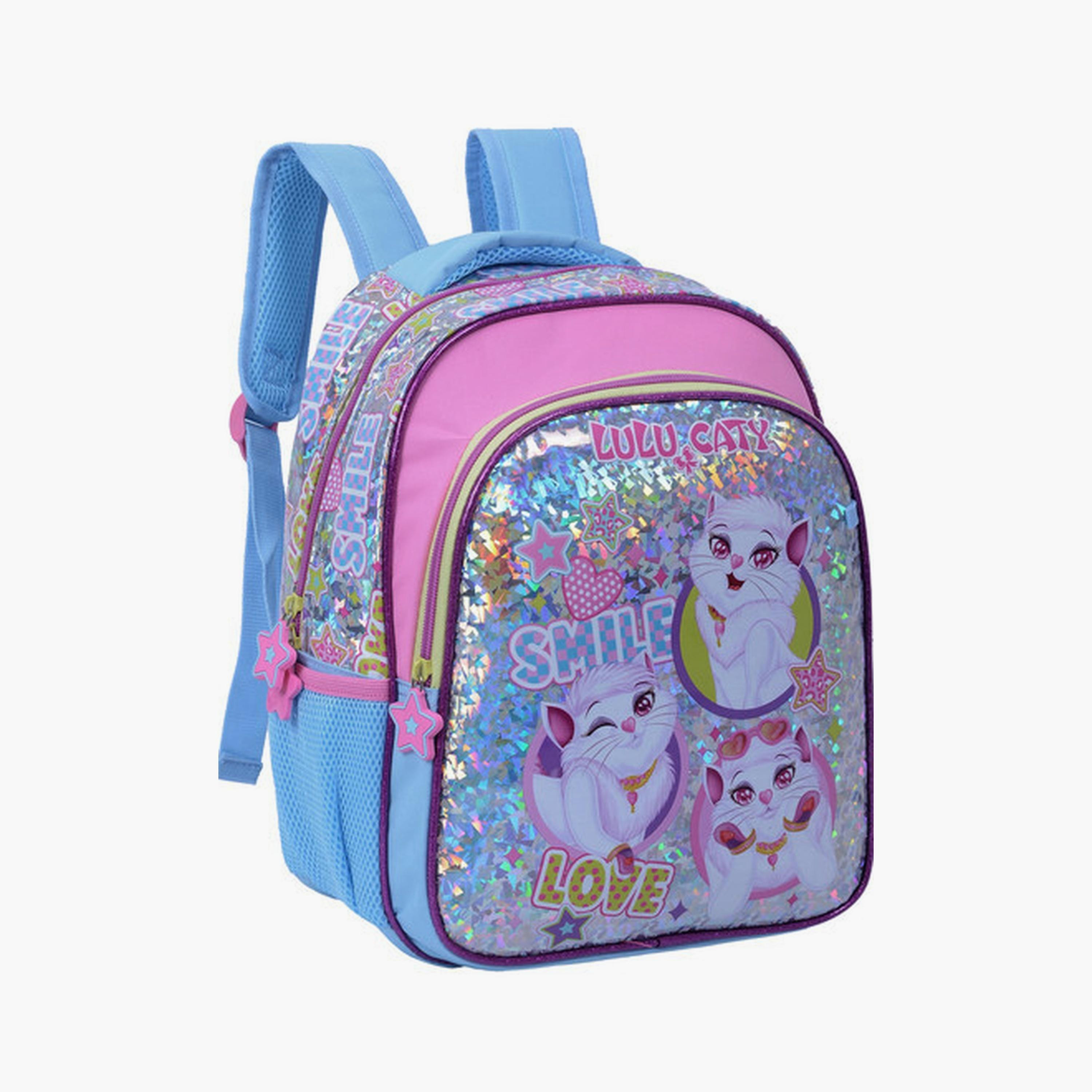 Lulu Caty Backpack with 2 Compartments & 2 Side Pockets - 13.5inch-school-bagsandbackpacks-backpacks-image-3