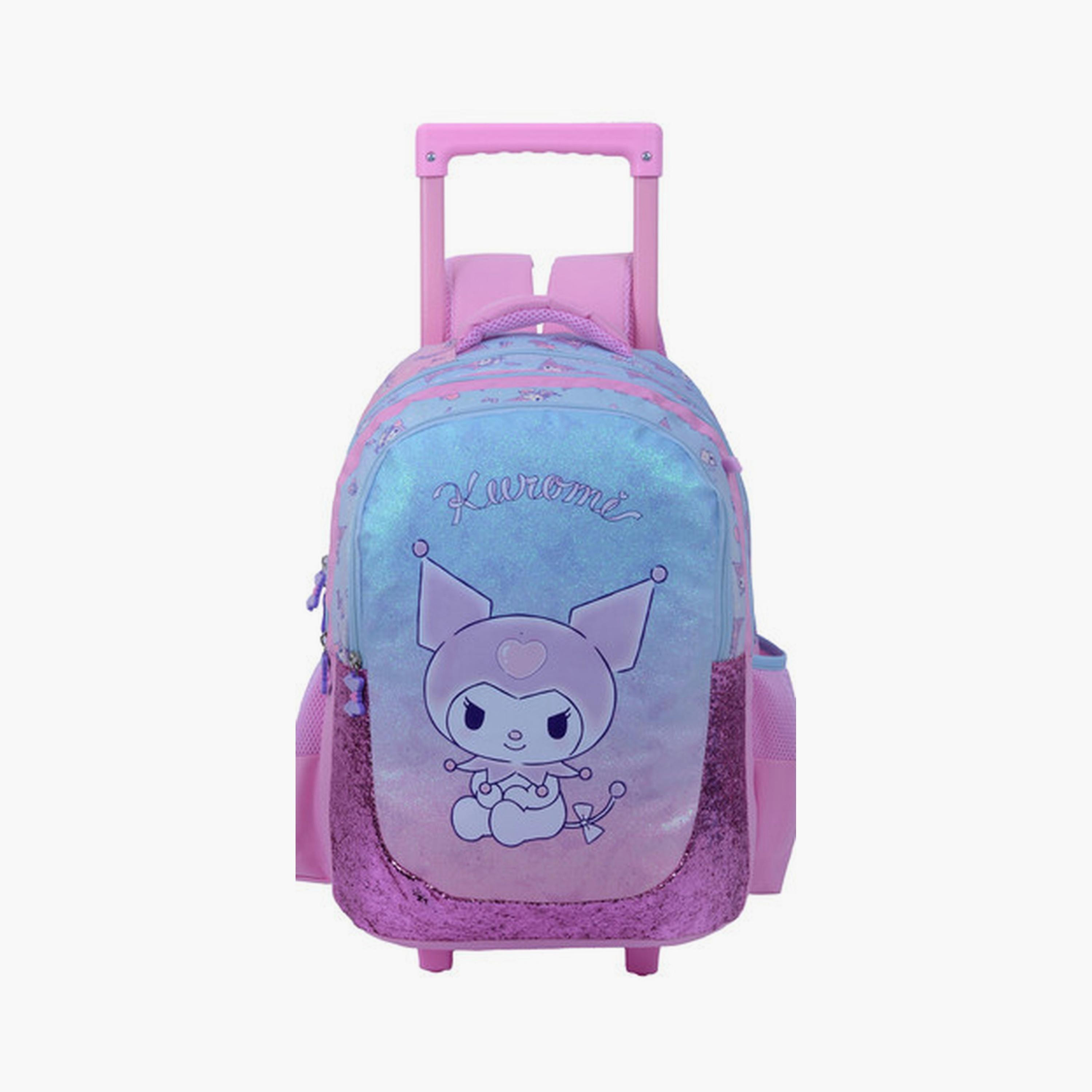 Kuromi Trolley Bag with 2 Main Compartments & 2 Side Pockets - 13.5inch-school-bagsandbackpacks-trolleybags-image-1
