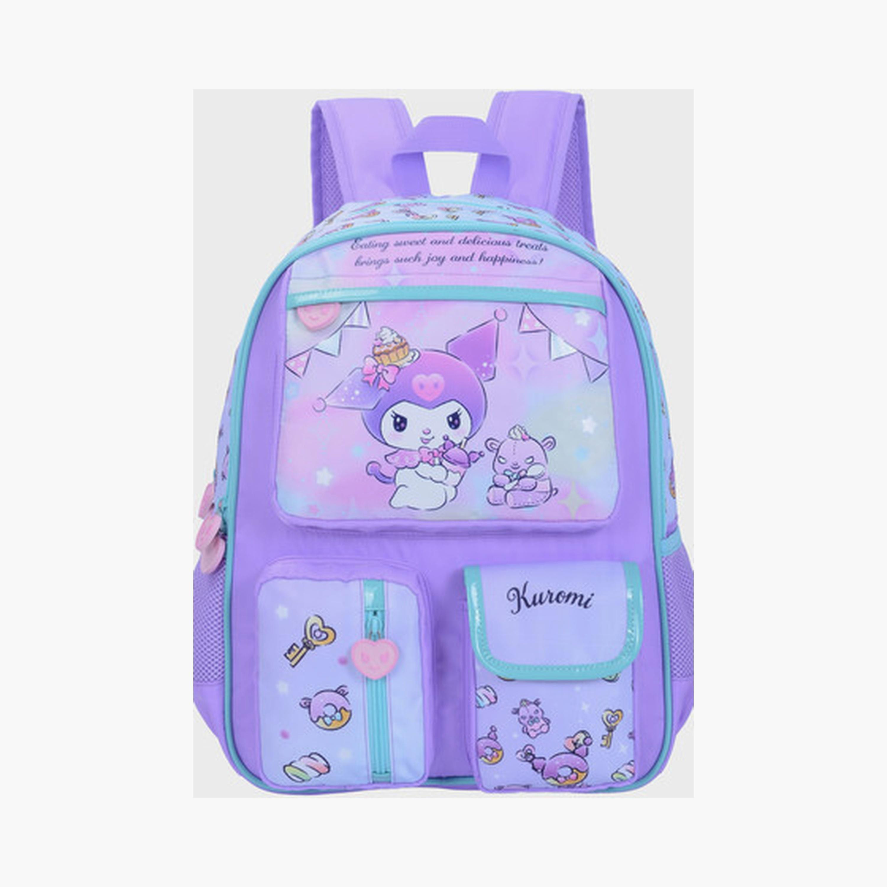 Kuromi Backpack with 2 Main Compartments & 3 Front Pockets - 16inch-school-bagsandbackpacks-backpacks-image-1