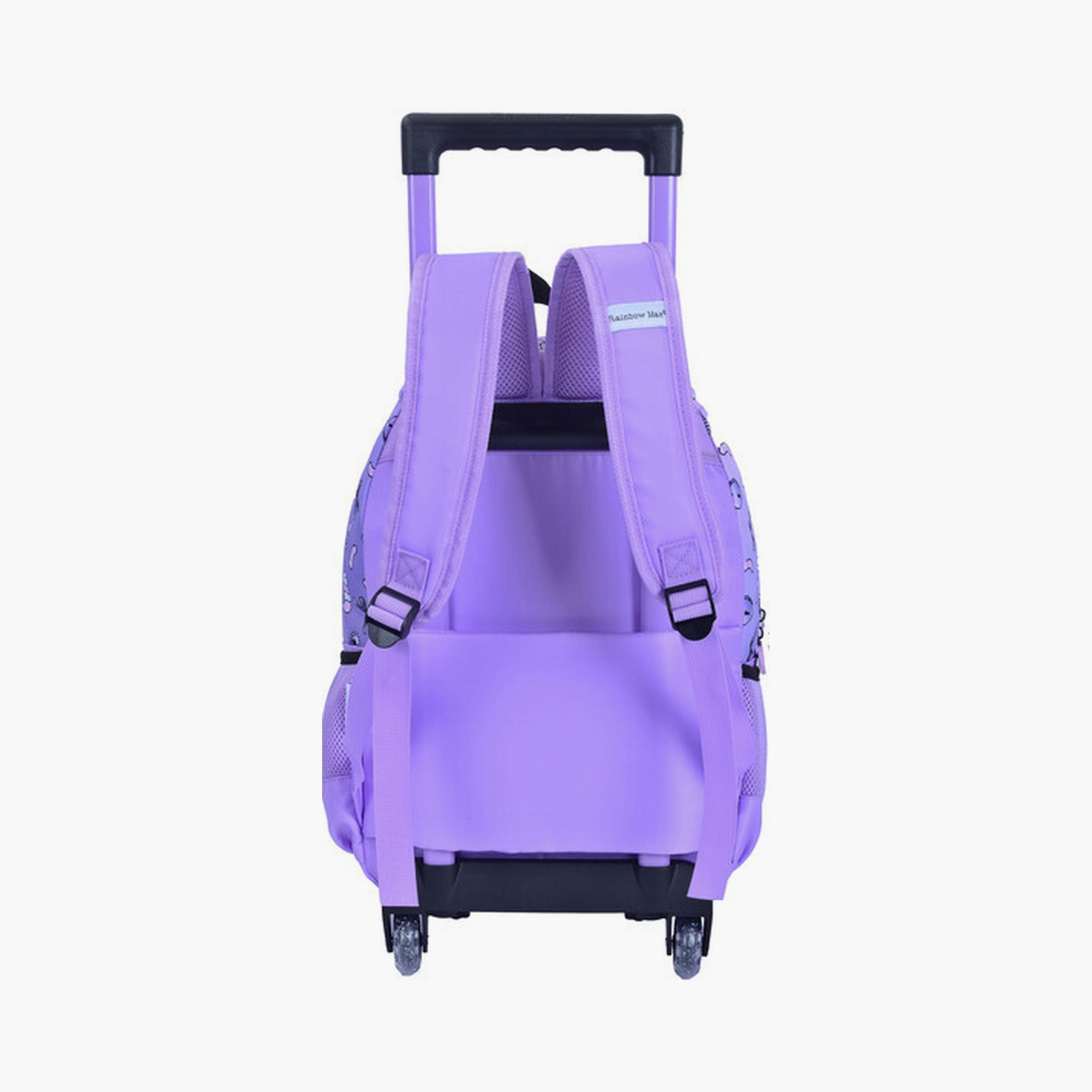 Kuromi Trolley Bag with 2 Main Compartments & 3 Front Pockets - 16inch-school-bagsandbackpacks-trolleybags-image-3