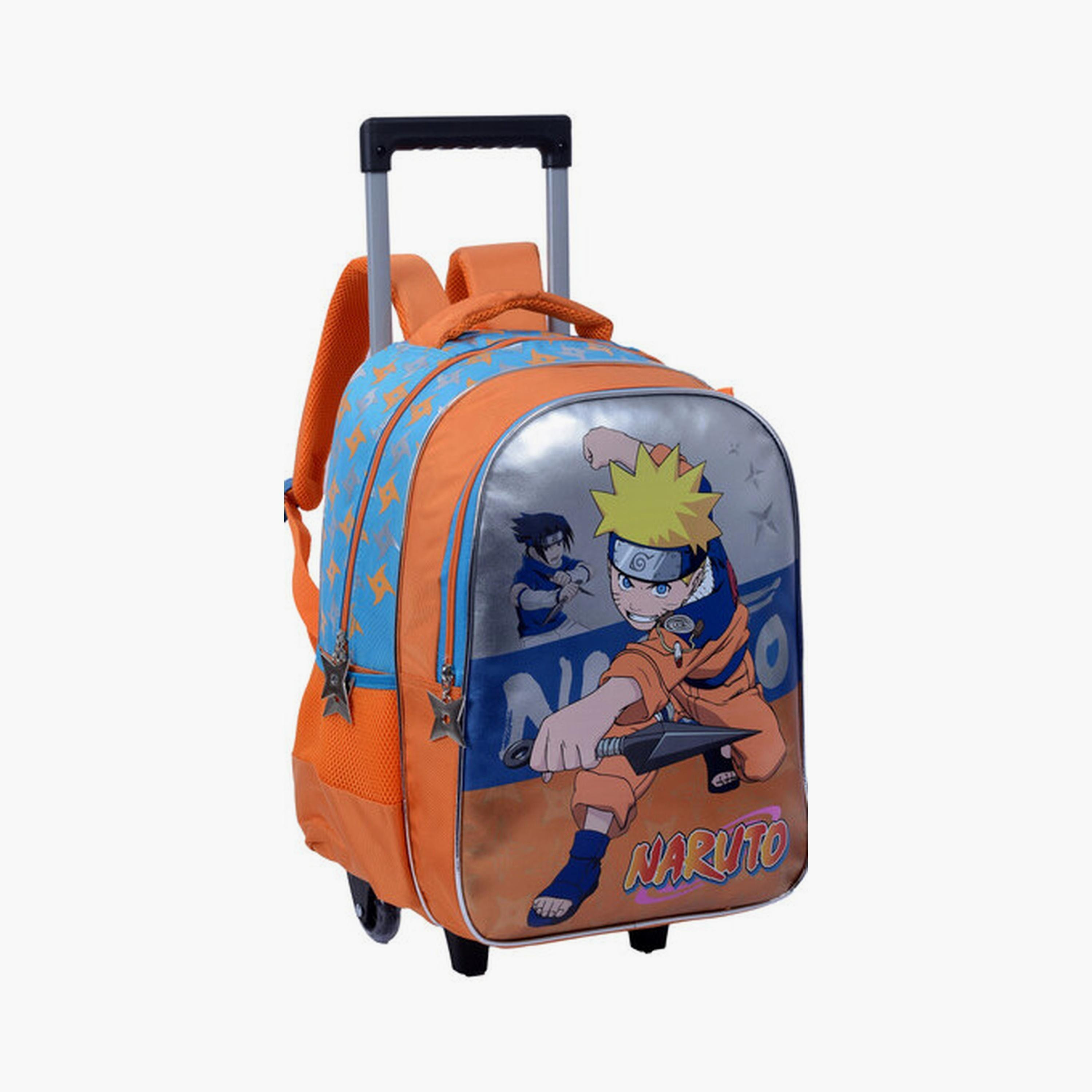 Naruto Trolley Bag with 2 Main Compartments & 2 Side Pockets - 16inch-school-bagsandbackpacks-trolleybags-image-2