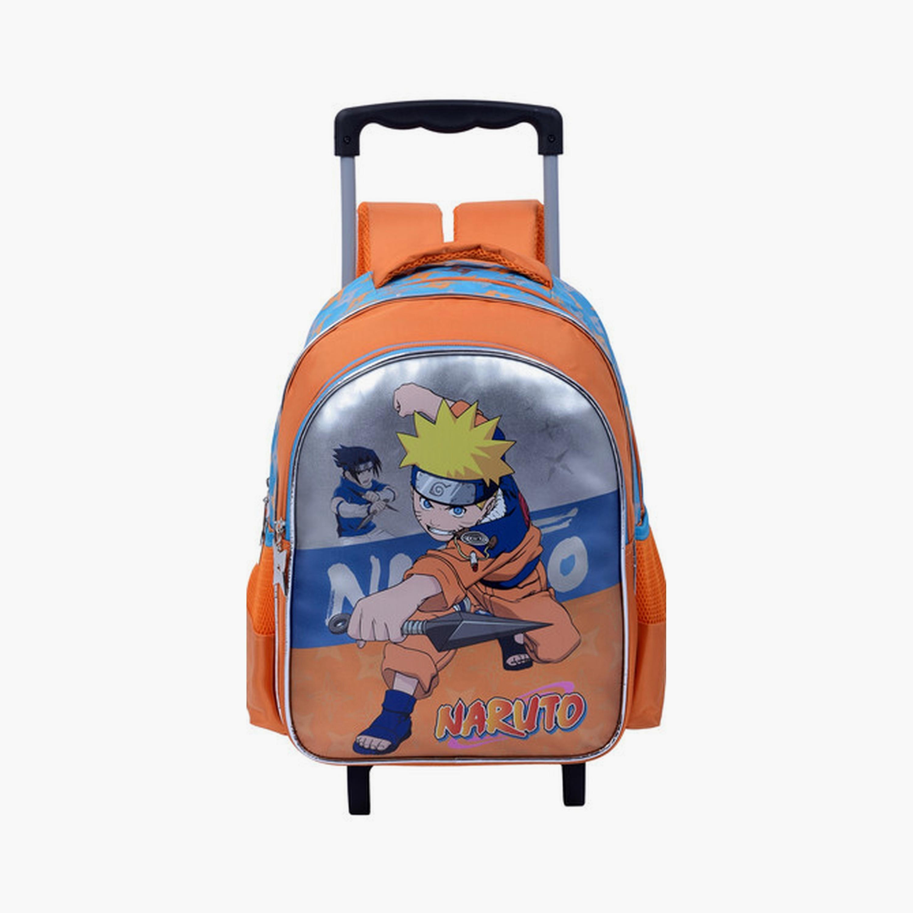 Naruto Trolley Bag with 2 Main Compartments & 2 Side Pockets - 13.5inch-school-bagsandbackpacks-trolleybags-image-1
