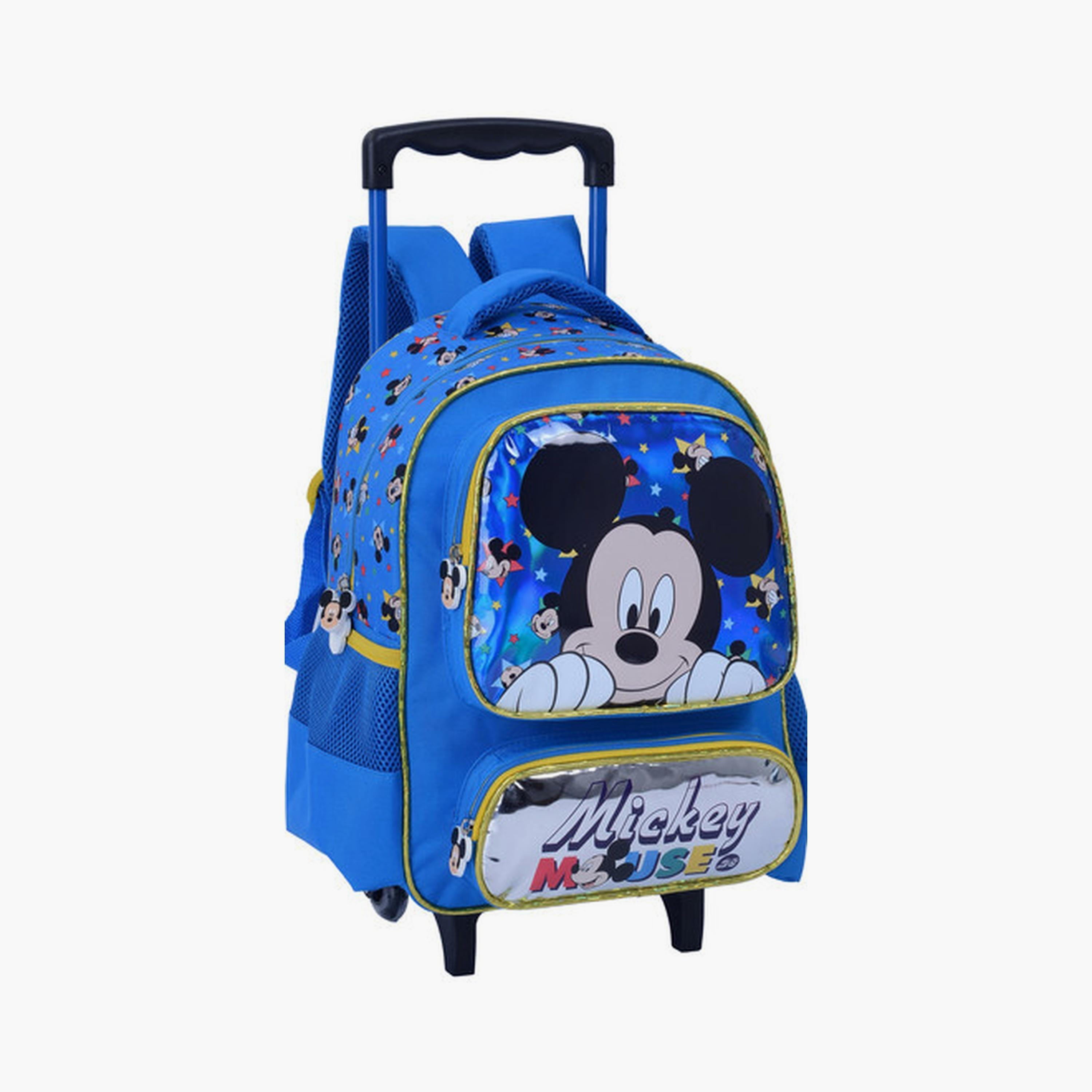 Mickey Mouse Trolley Bag with 2 Main Compartments & 2 Front Pockets - 13.5inch-school-bagsandbackpacks-trolleybags-image-1