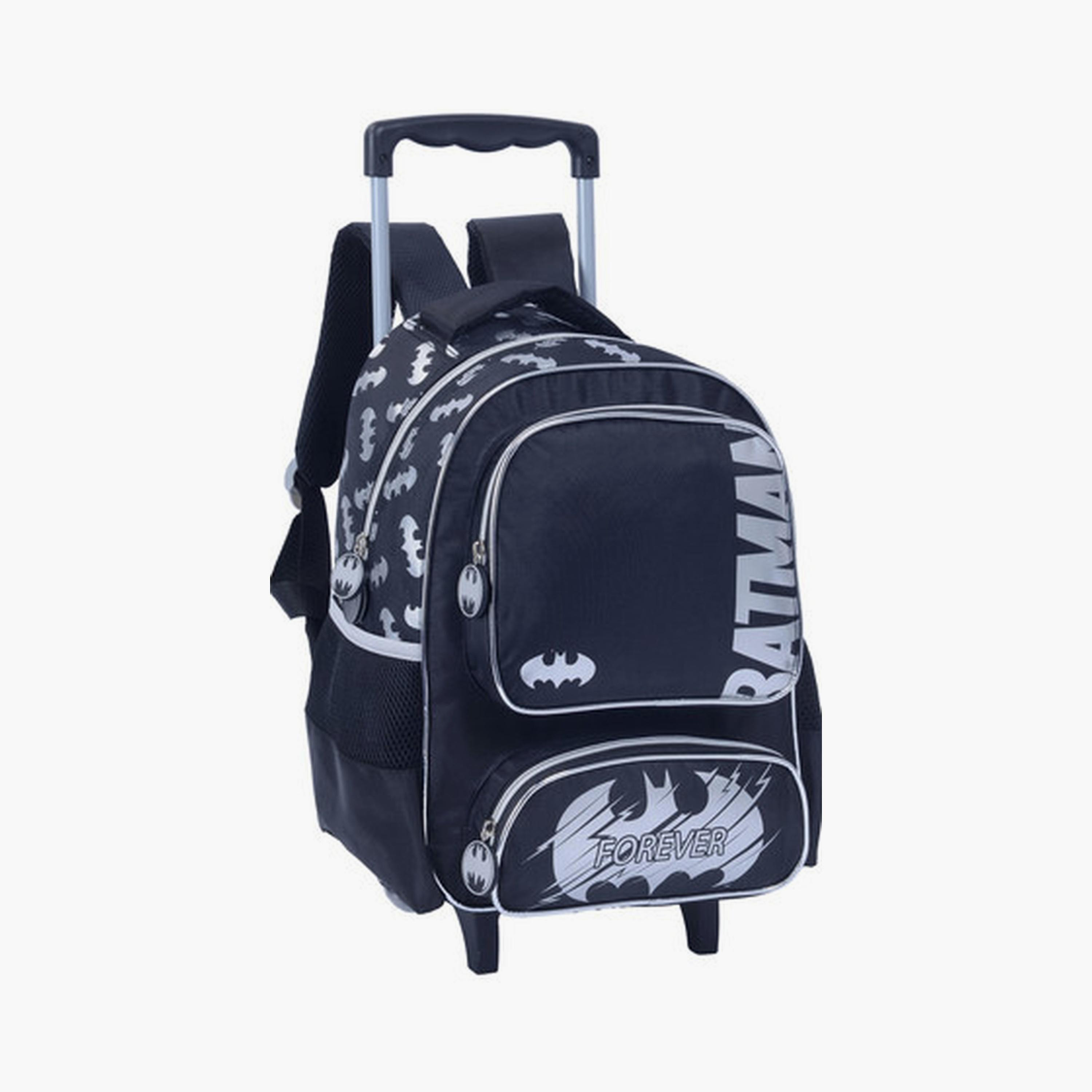 Batman Trolley Bag with 2 Main Compartments & 2 Front Pockets - 13.5inch-school-bagsandbackpacks-trolleybags-image-1