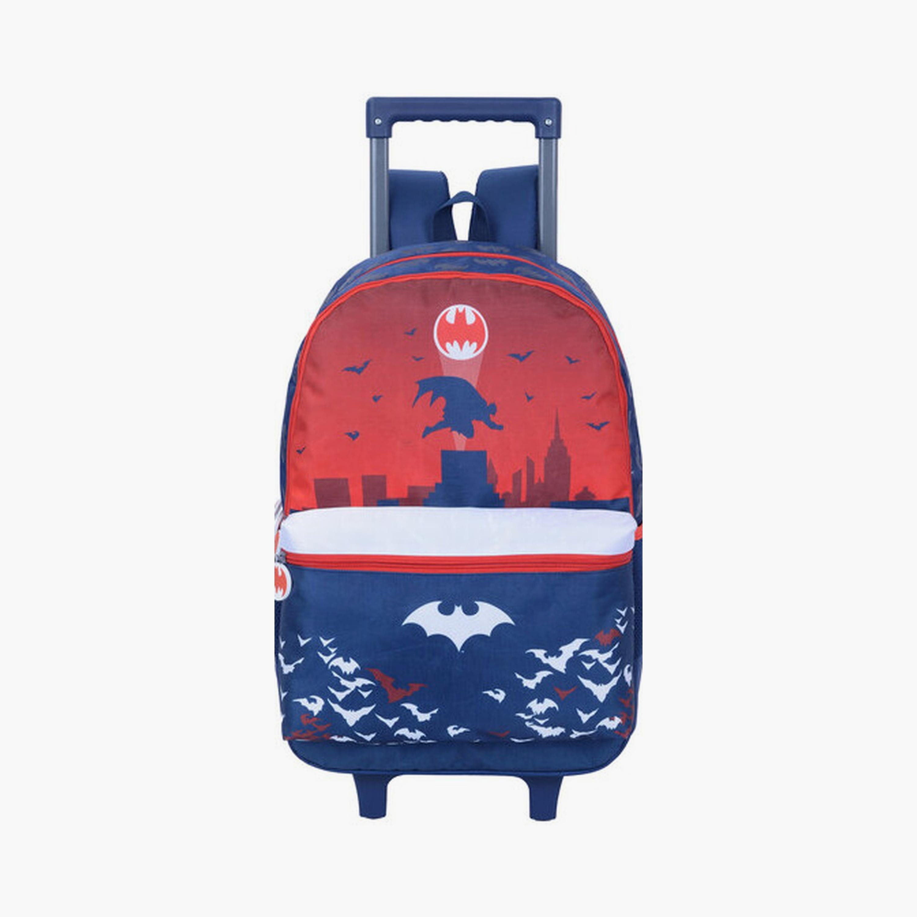 Batman Trolley Bag with 1 Main Compartment & 1 Front Pockets - 18inch-school-bagsandbackpacks-trolleybags-image-1