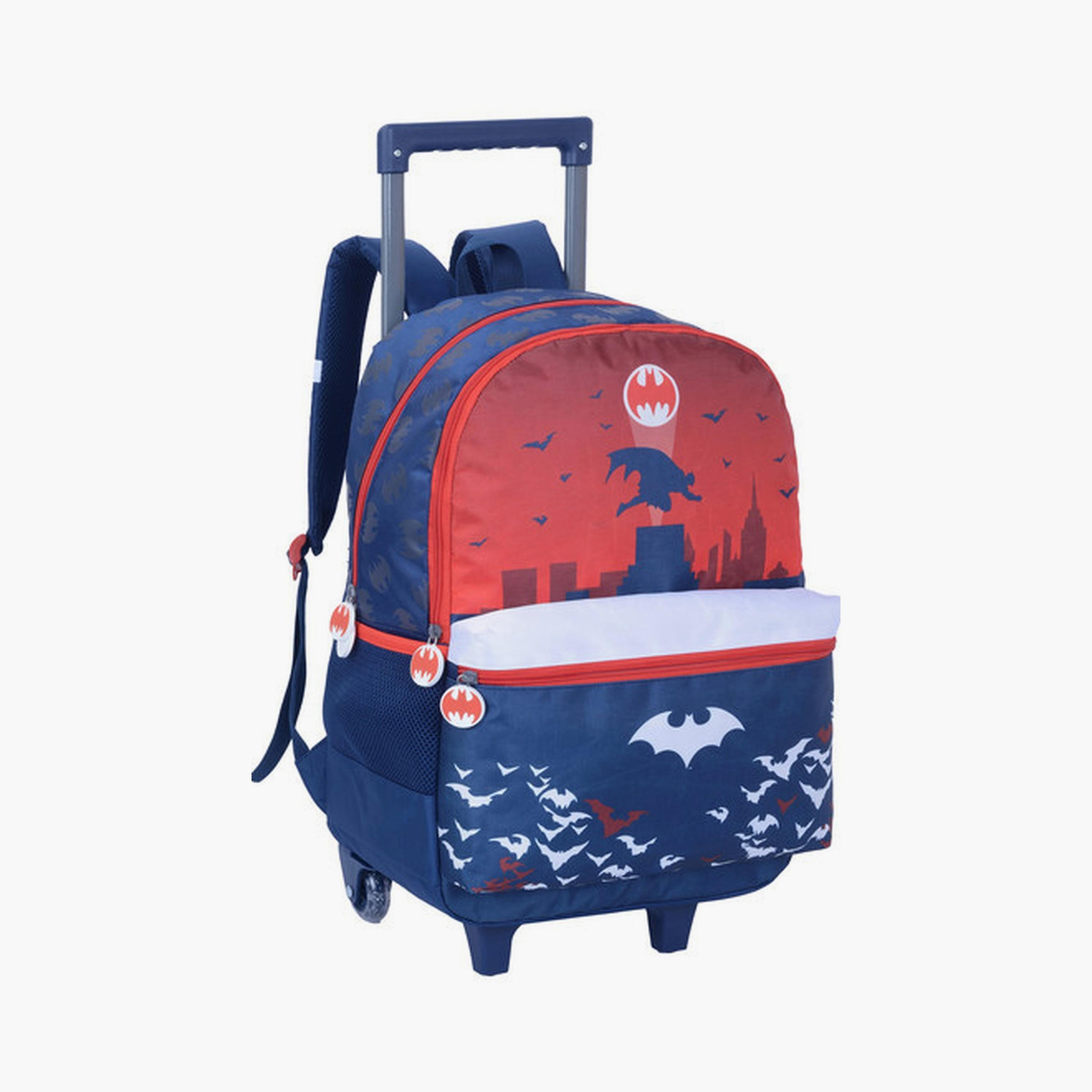 Batman Trolley Bag with 1 Main Compartment & 1 Front Pockets - 18inch-school-bagsandbackpacks-trolleybags-image-2