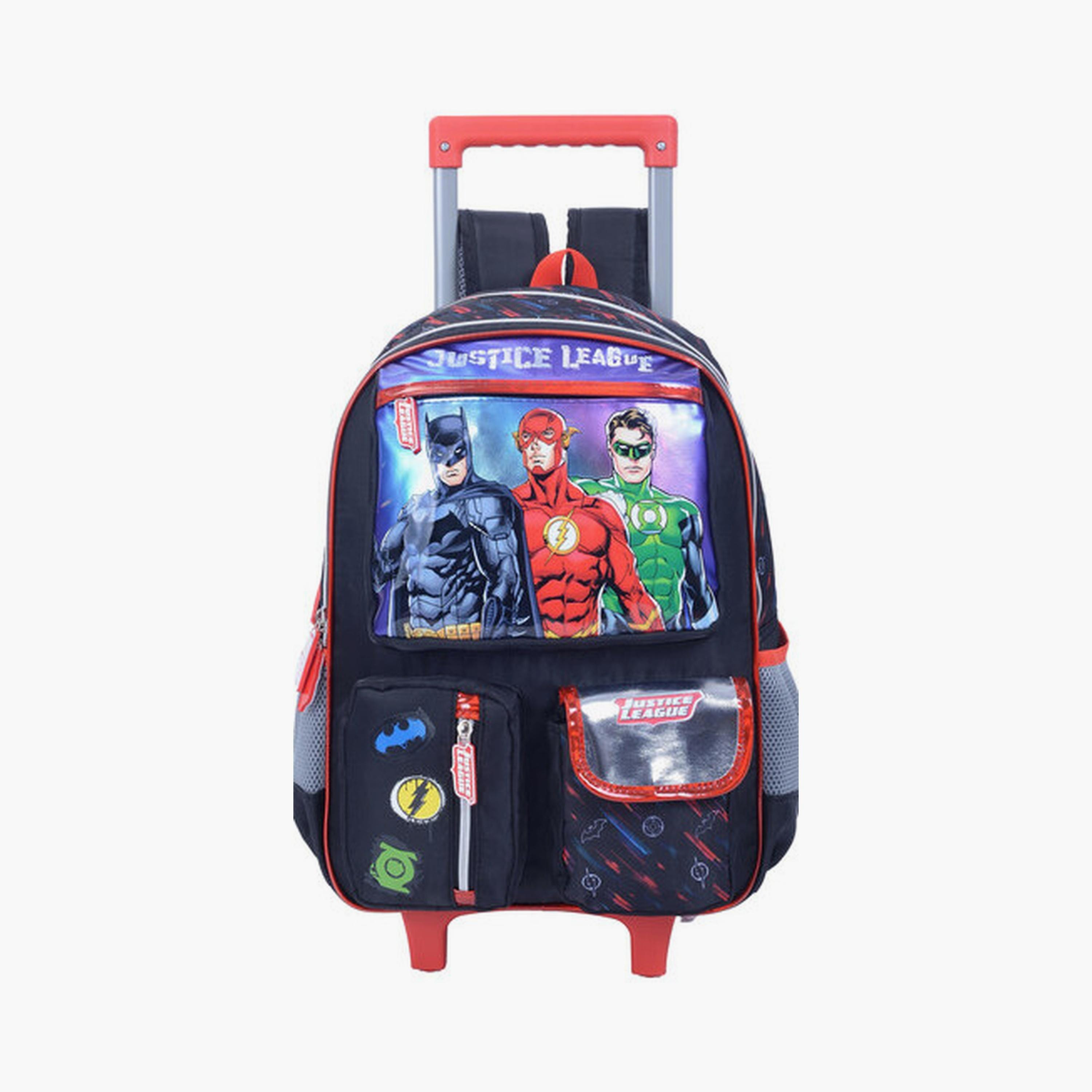 Justice League Trolley Bag with 2 Main Compartments & 3 Front Pockets - 16inch-school-bagsandbackpacks-trolleybags-image-1