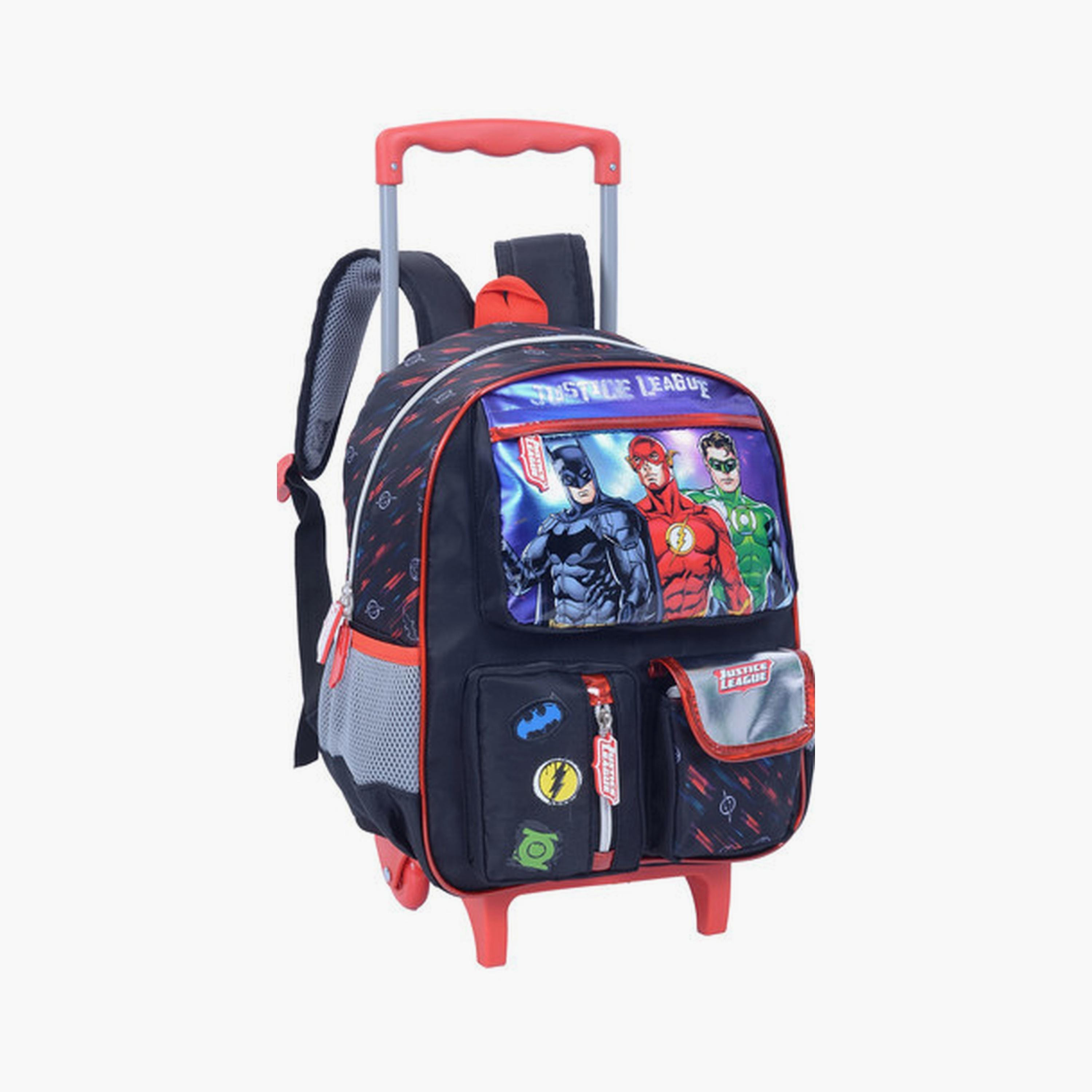 Justice League Trolley Bag with 2 Main Compartments & 3 Front Pockets - 13.5inch-school-bagsandbackpacks-trolleybags-image-2