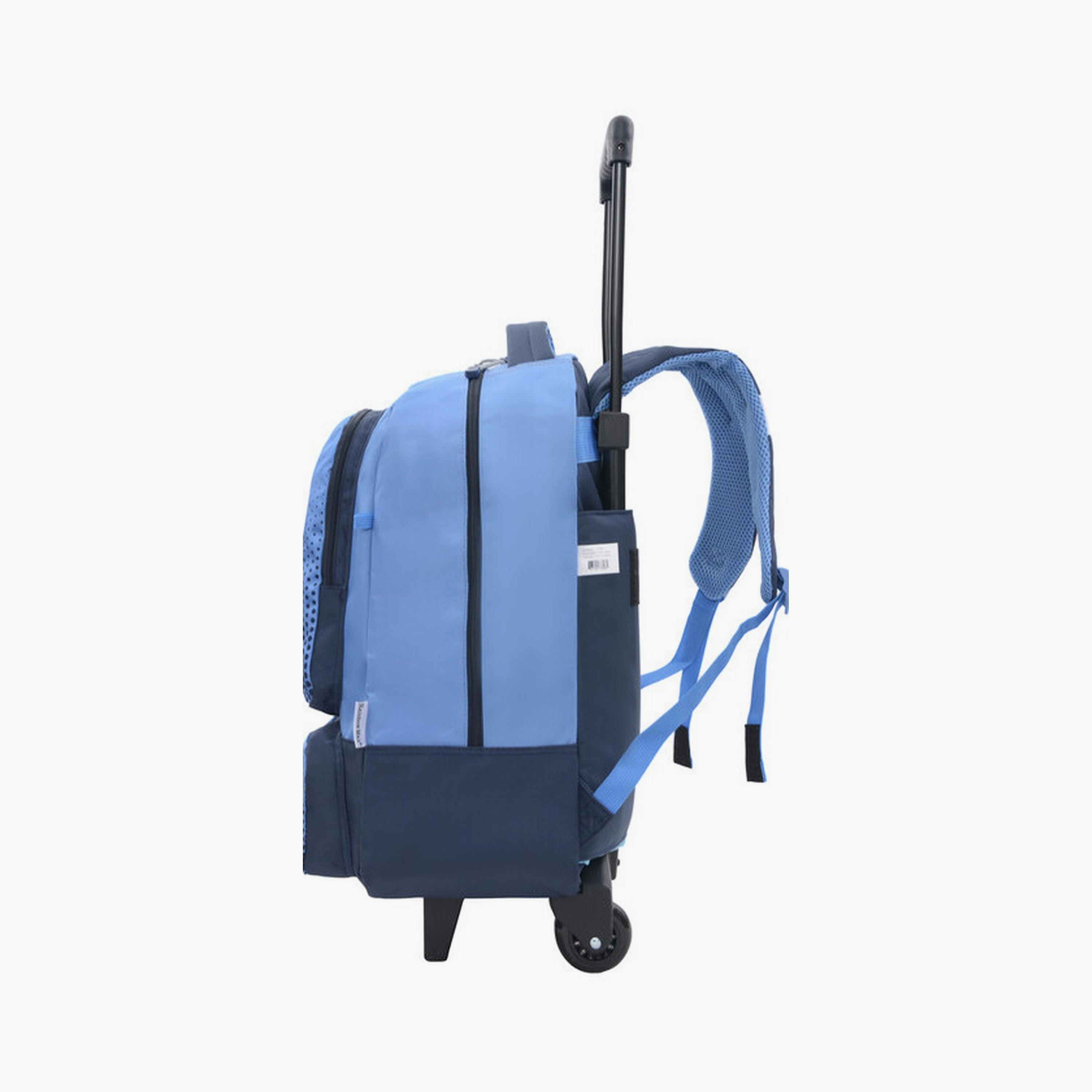 Manchester City Trolley Bag with 2 Main Compartments & 2 Front Pockets - 18inch-school-bagsandbackpacks-trolleybags-image-3