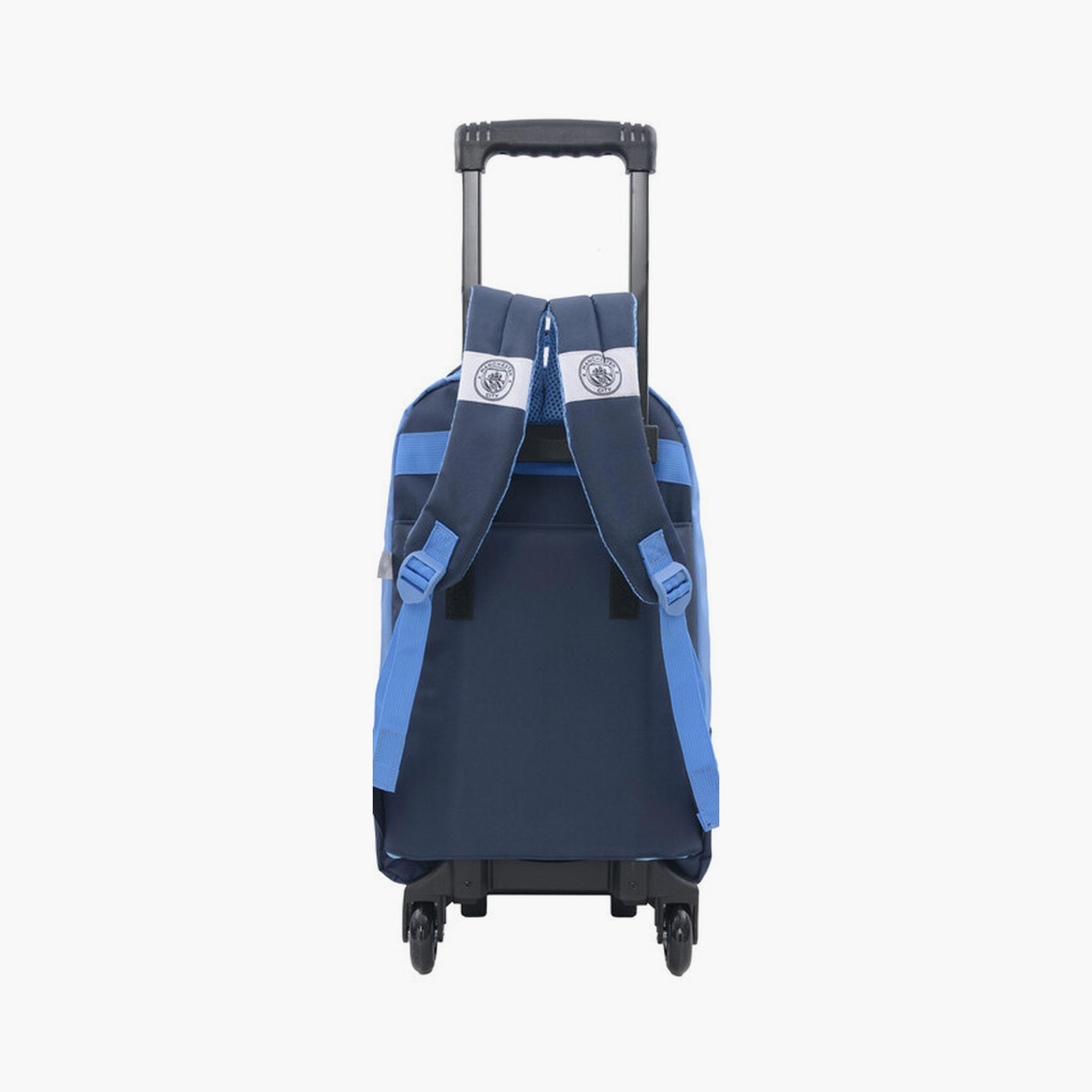 Manchester City Trolley Bag with 2 Main Compartments & 2 Front Pockets - 18inch-school-bagsandbackpacks-trolleybags-image-4