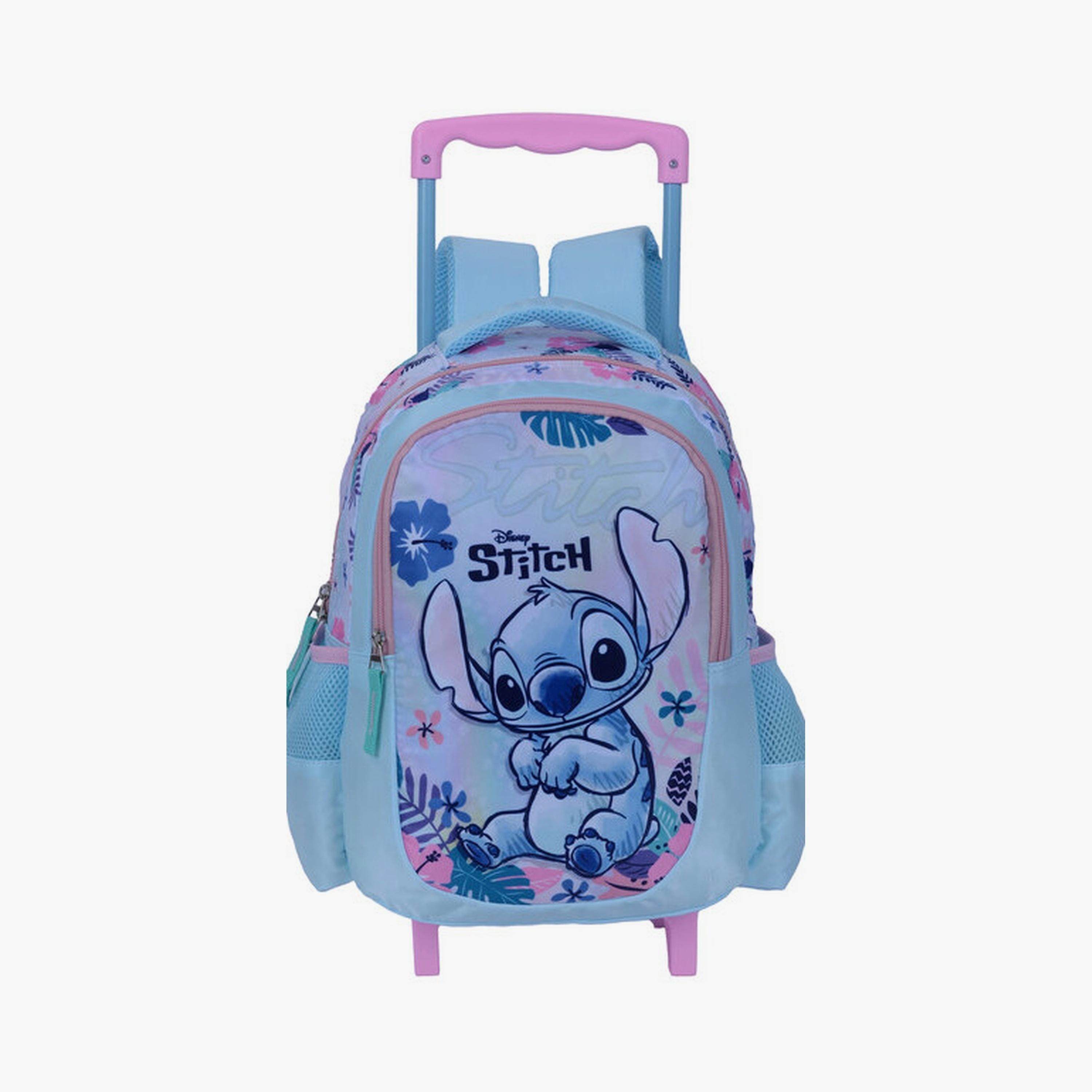 Stitch Trolley Bag with 2 Main Compartments & 2 Side Pockets - 13.5inch-school-bagsandbackpacks-trolleybags-image-1