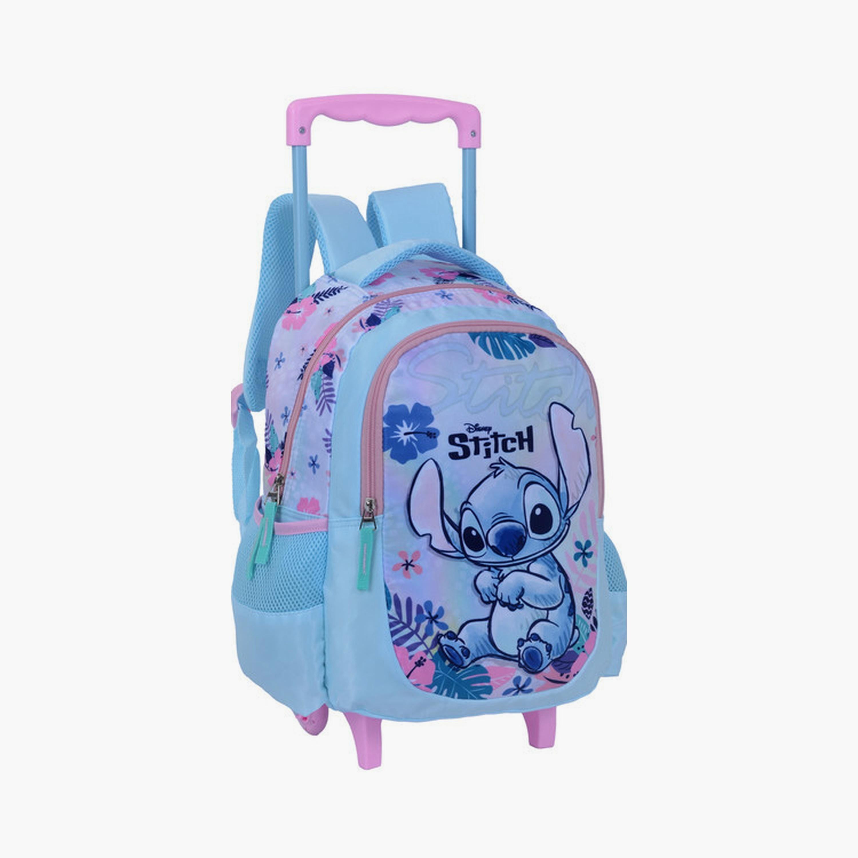 Stitch Trolley Bag with 2 Main Compartments & 2 Side Pockets - 13.5inch-school-bagsandbackpacks-trolleybags-image-2