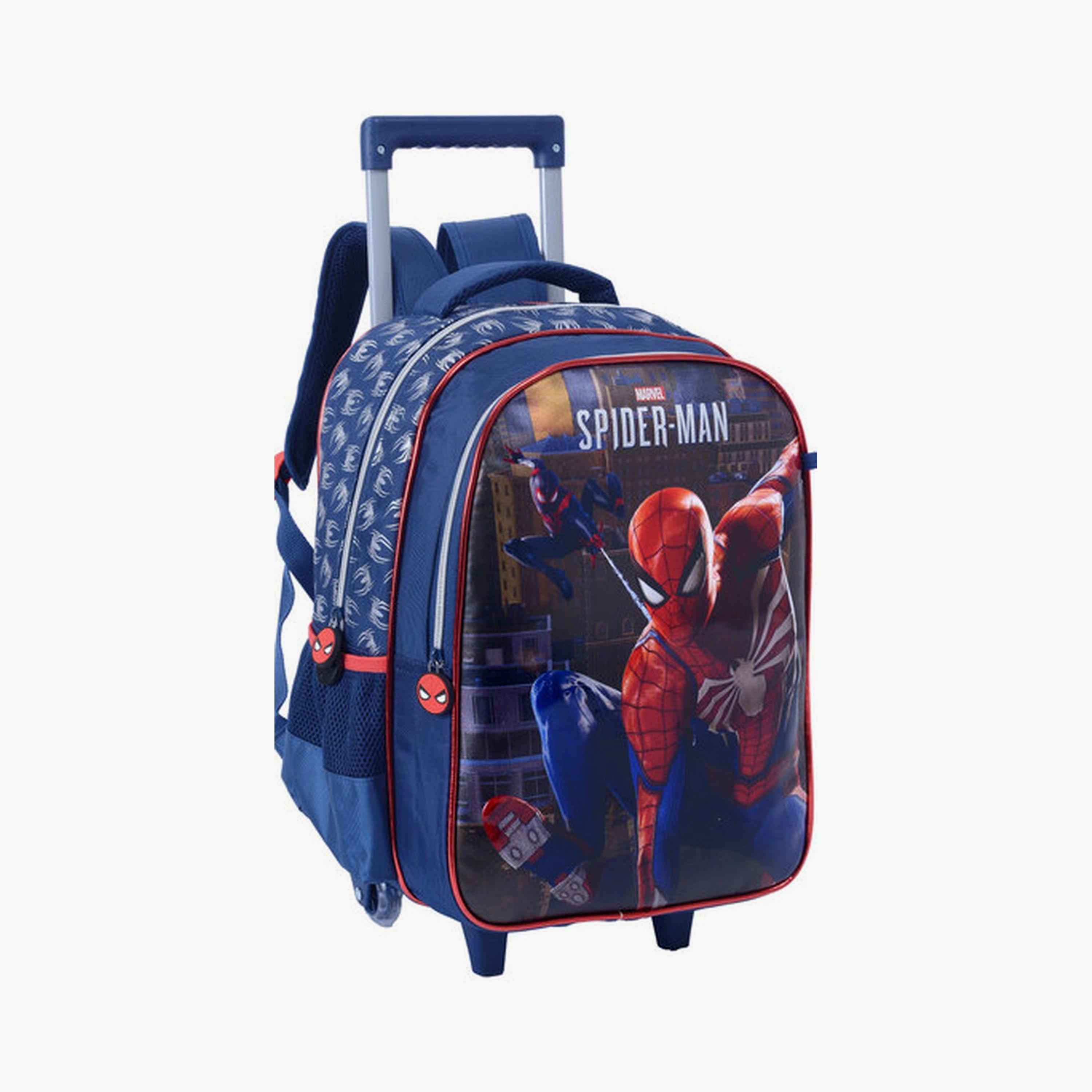 Spiderman Trolley Bag with 2 Main Compartments & 2 Side Pockets - 13.5inch-school-bagsandbackpacks-trolleybags-image-3