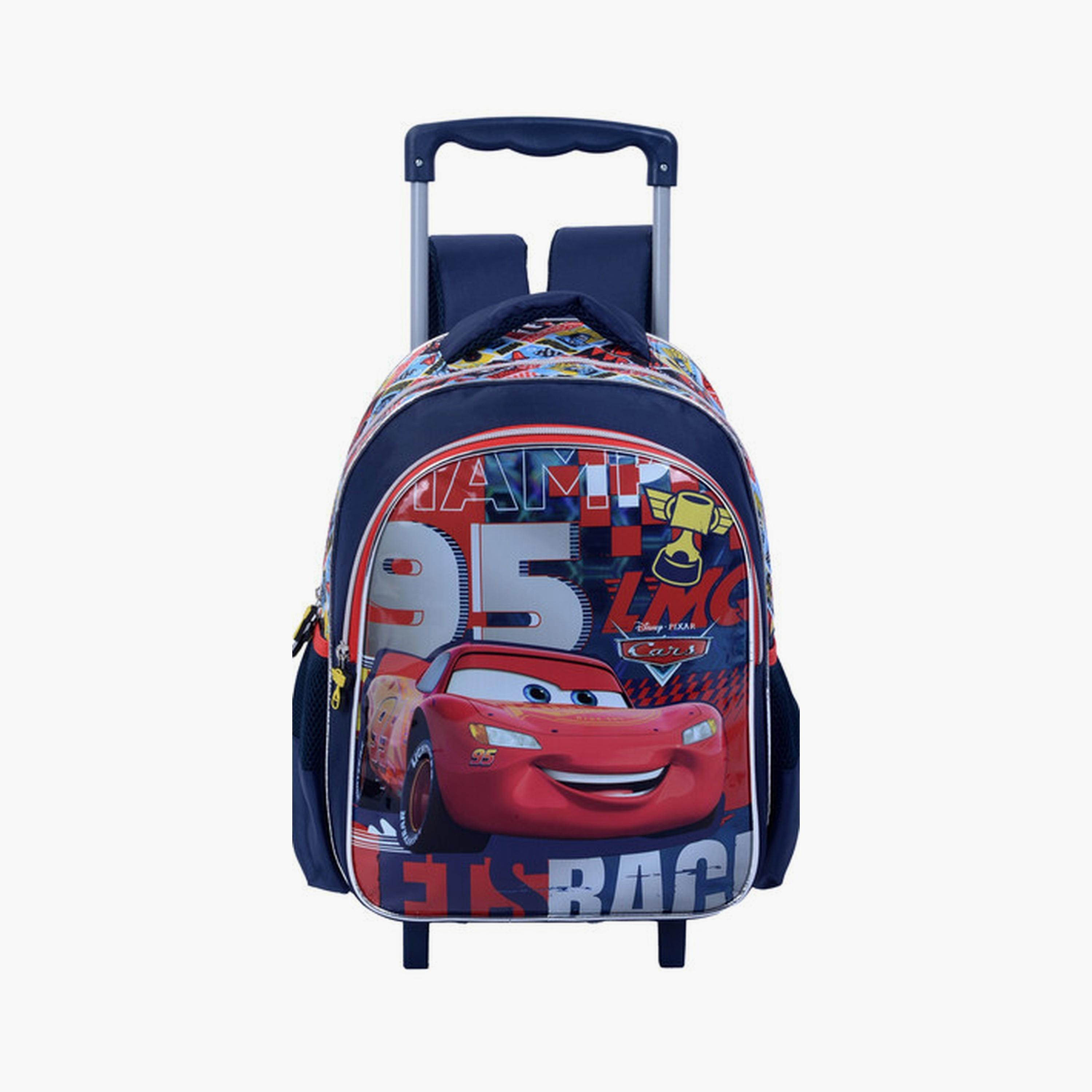 Cars Trolley Bag with 2 Main Compartments & 2 Side Pockets - 13.5inch-school-bagsandbackpacks-trolleybags-image-1