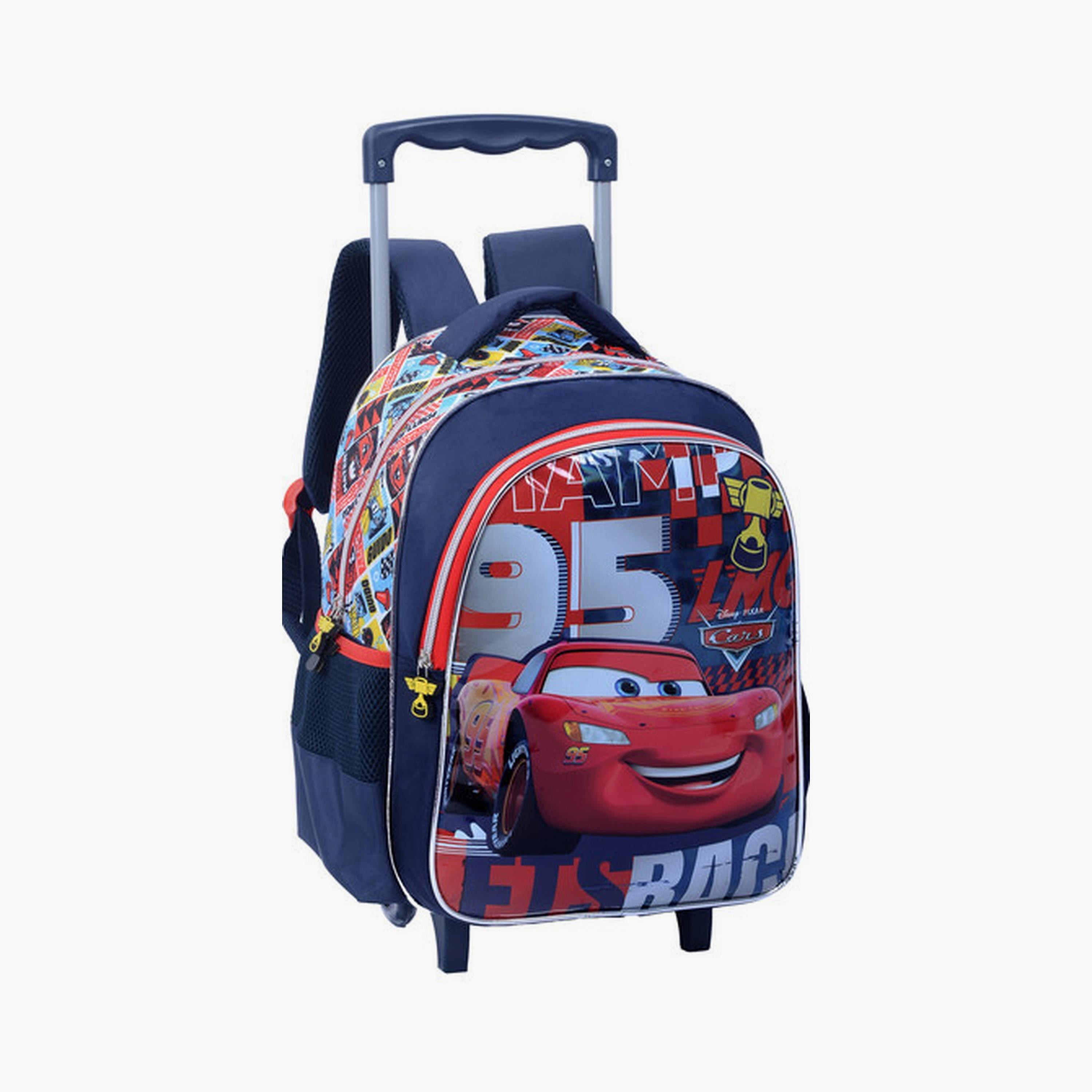 Cars Trolley Bag with 2 Main Compartments & 2 Side Pockets - 13.5inch-school-bagsandbackpacks-trolleybags-image-2