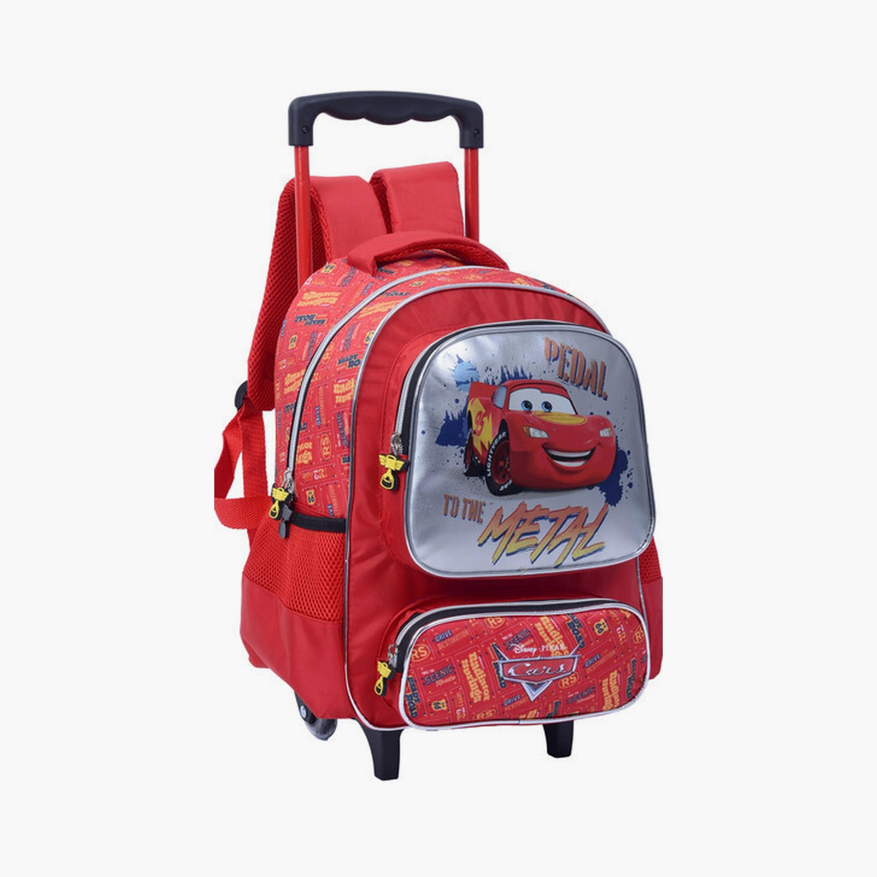 Cars Trolley Bag with 1 Main Compartment & 2 Front Pockets - 16inch-school-bagsandbackpacks-trolleybags-image-2