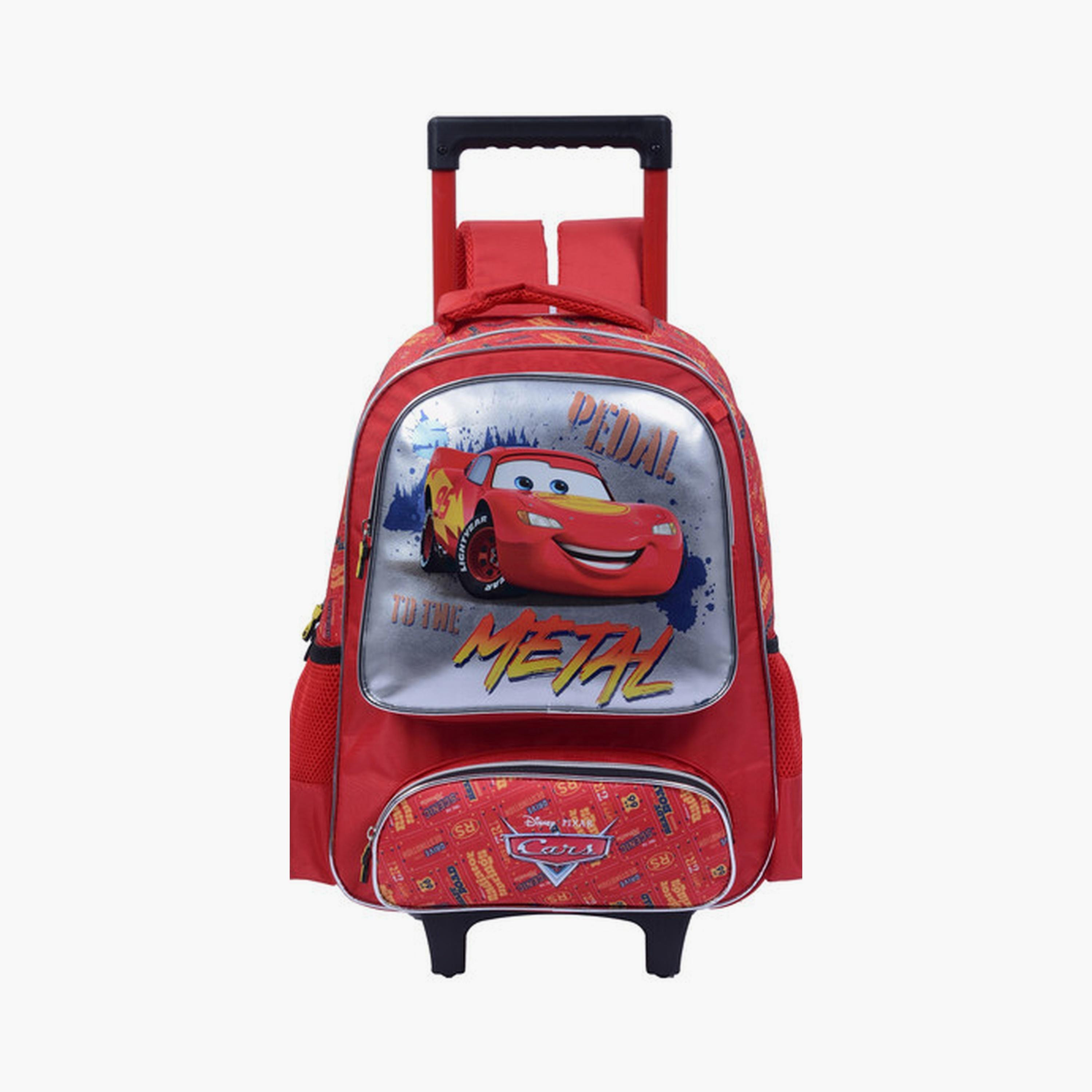 Cars Trolley Bag with 2 Main Compartments & 2 Front Pockets - 13.5inch-school-bagsandbackpacks-trolleybags-image-1