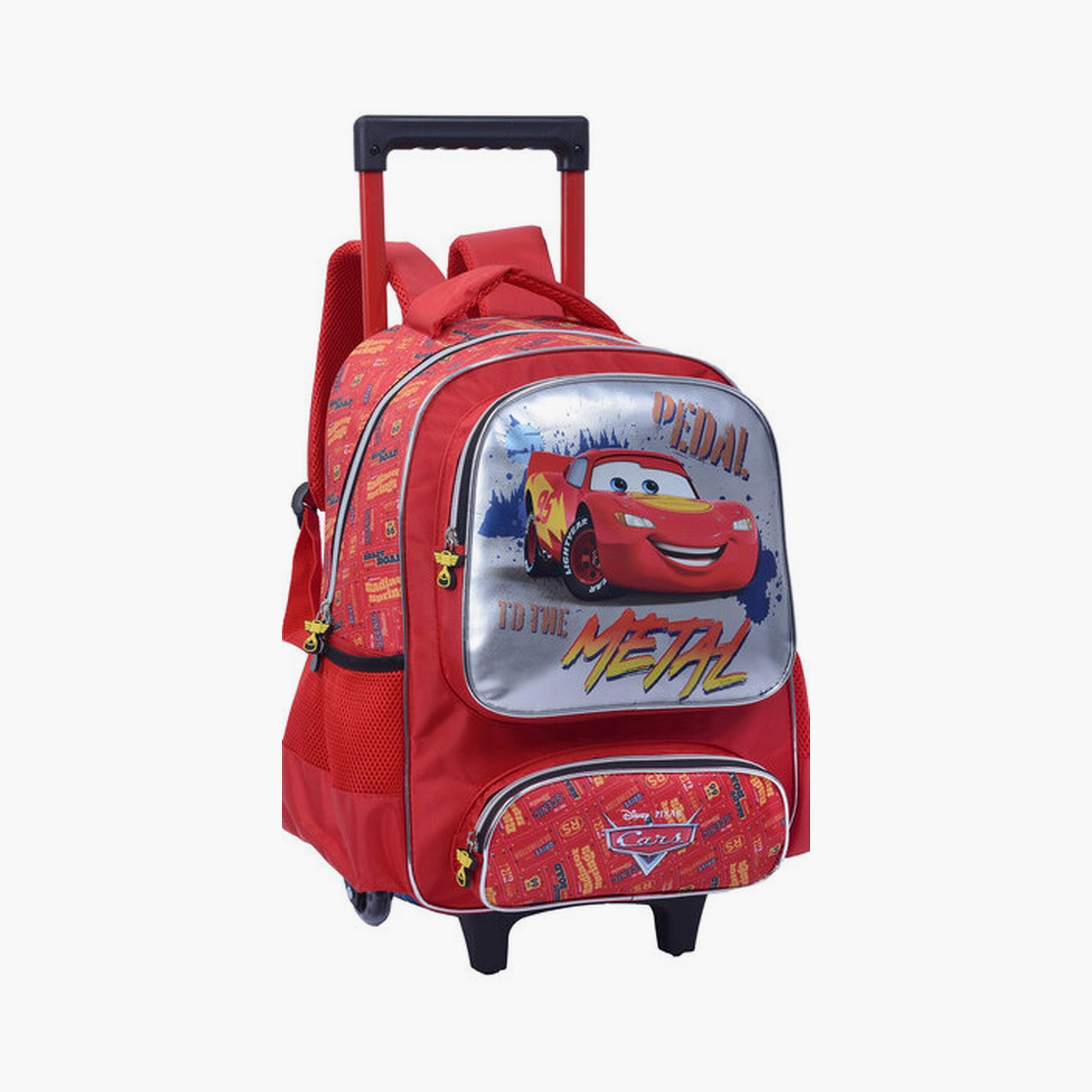 Cars Trolley Bag with 2 Main Compartments & 2 Front Pockets - 13.5inch-school-bagsandbackpacks-trolleybags-image-2