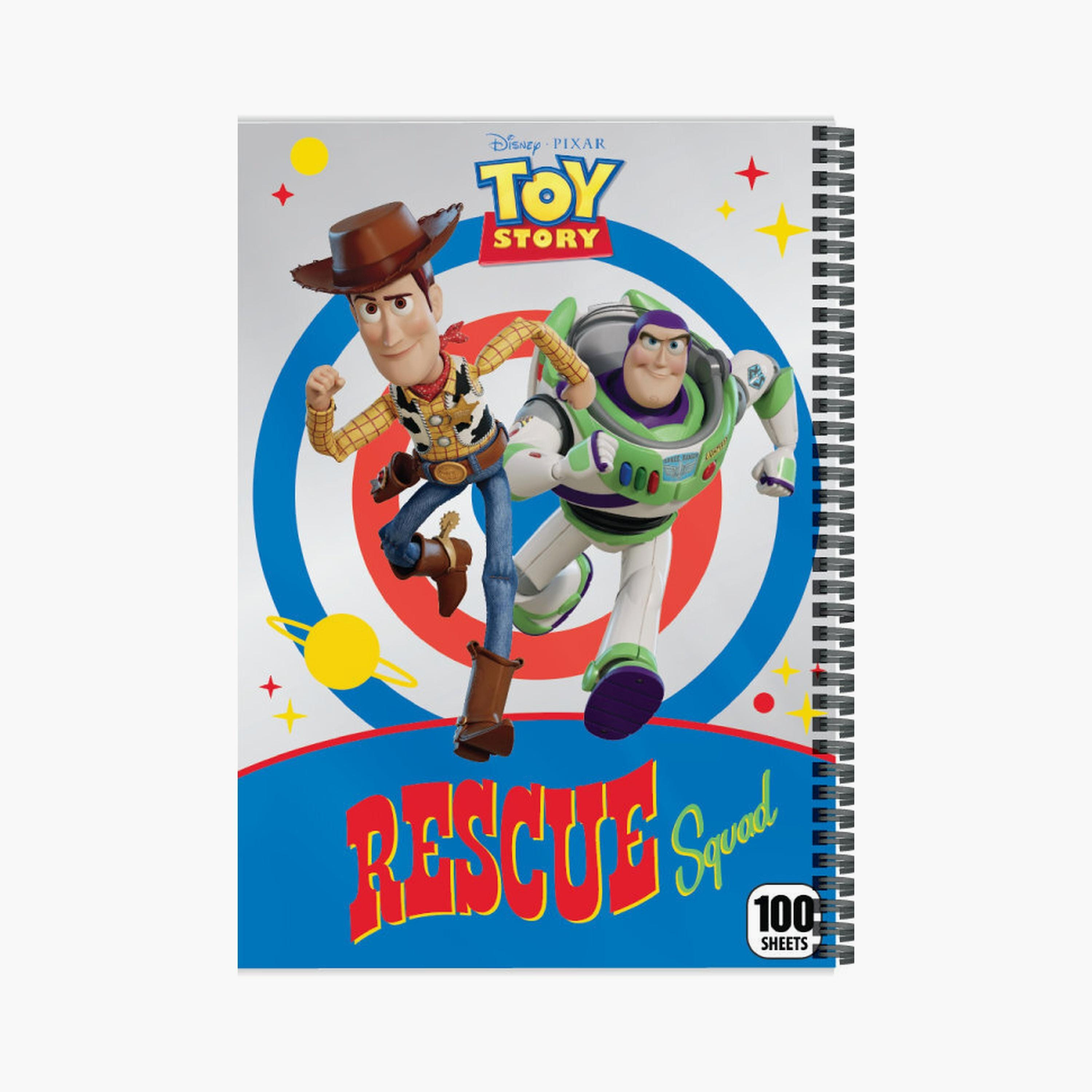 دفتر سلكي مطبوع ديزني - 100 ورقة - حكاية لعبة - متعدد الألوان-school-stationery-notebooks-image-1