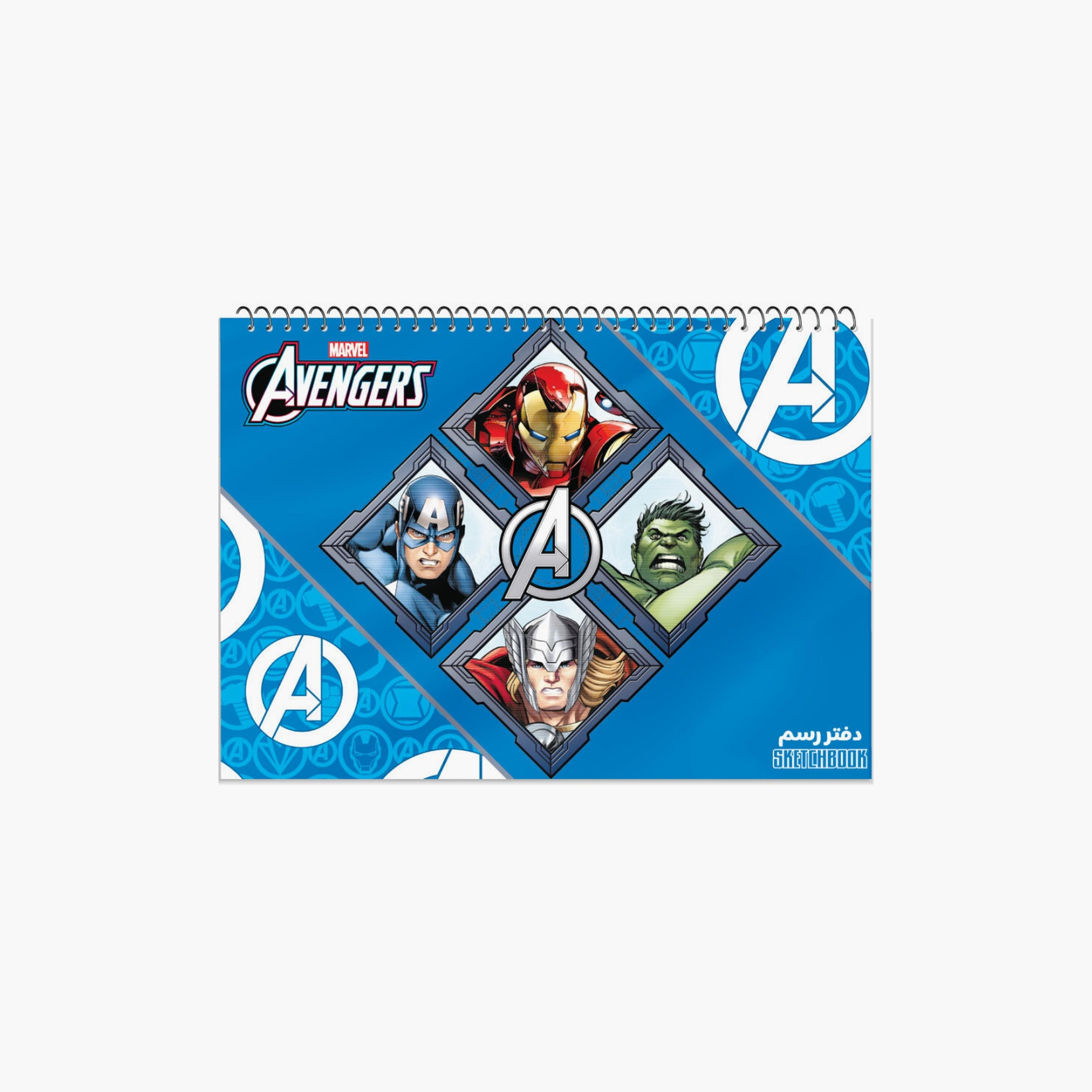 Avengers Printed Spiral Sketchbook - Big - 15-Sheets - Blue-school-stationery-notebooks-image-1