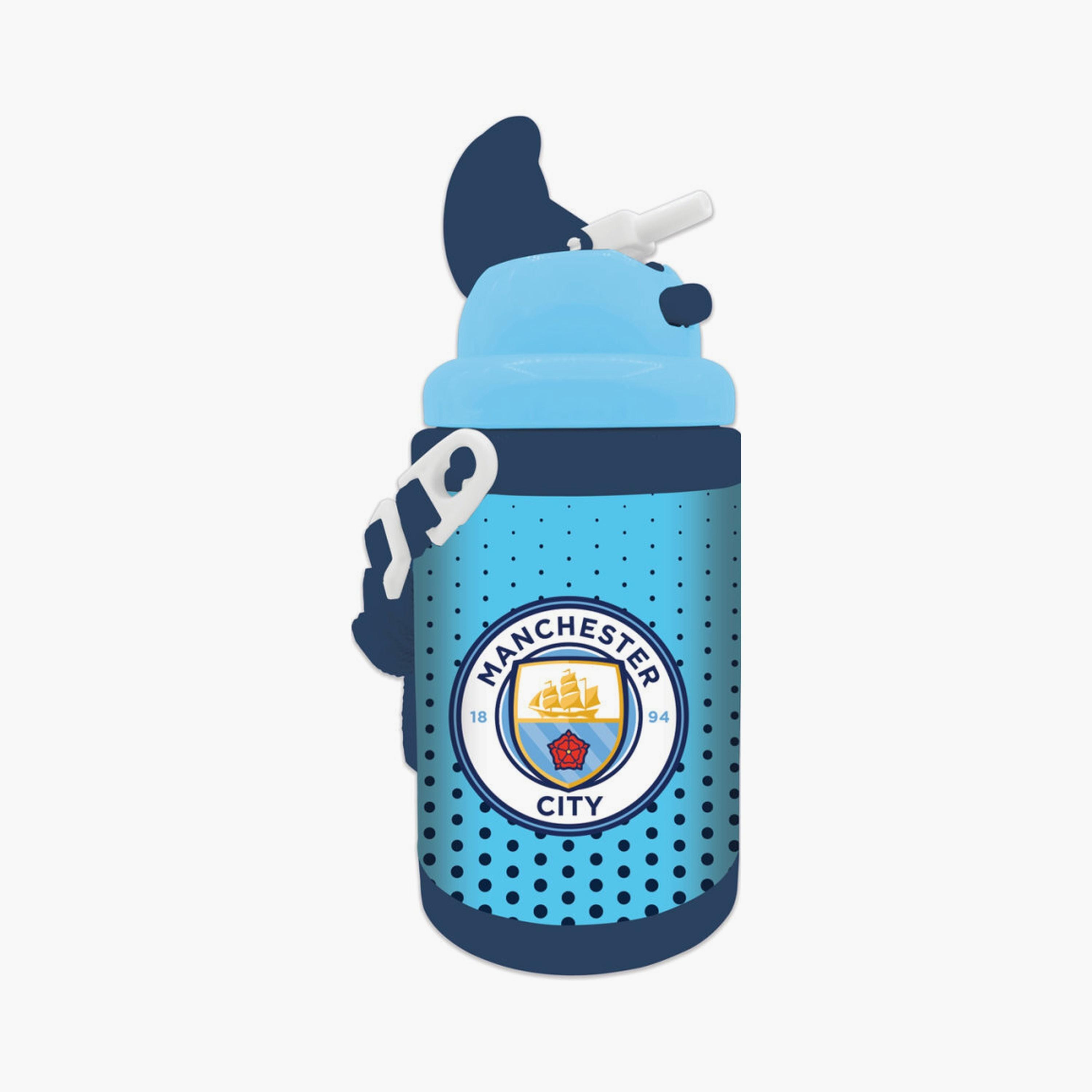 Manchester City Printed School Water Bottle - 460ml - Blue-school-waterbottles-image-1
