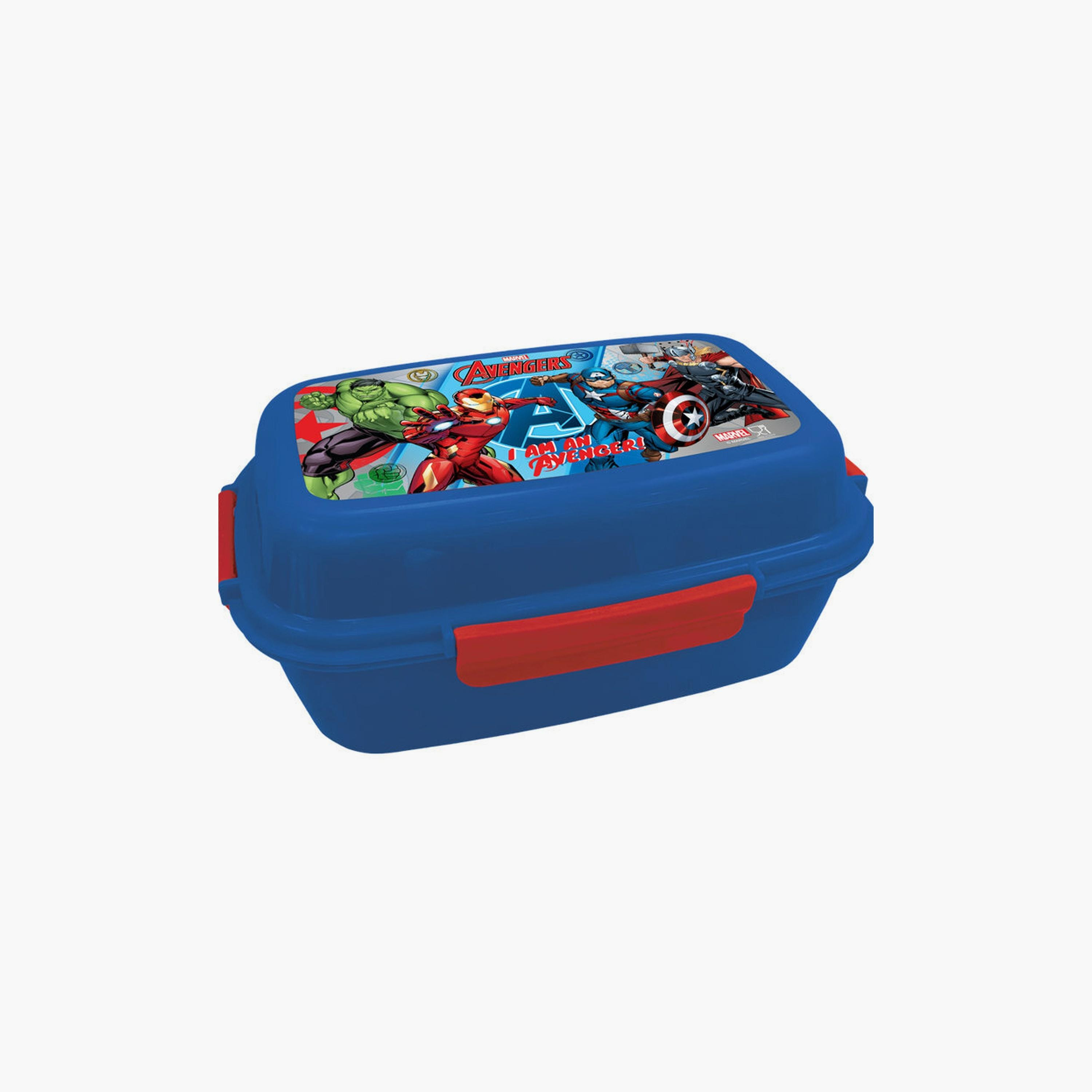 Marvel Printed Lunch Box with 4 Trays - Avengers - Blue-school-lunchessentials-lunchboxes-image-1
