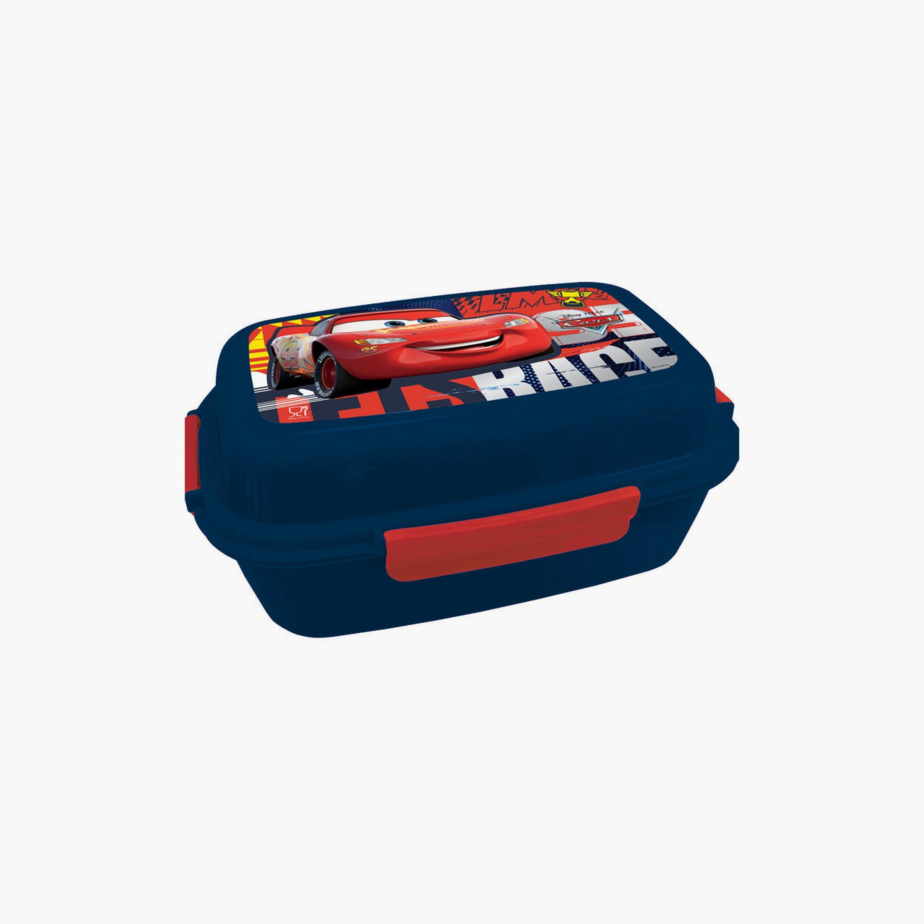 Cars Printed Lunch Box with 4 Trays - Blue-school-lunchessentials-lunchboxes-image-1