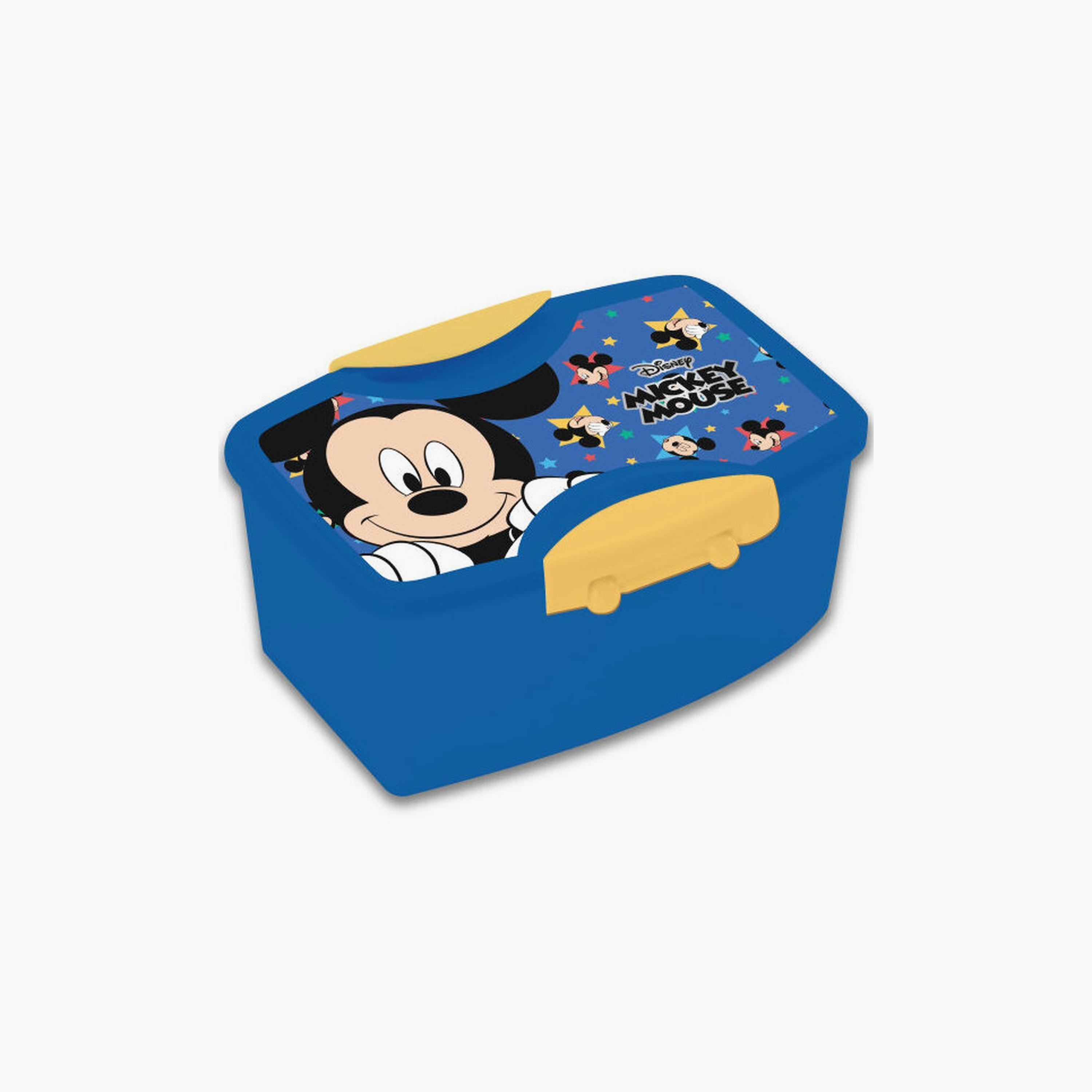 Disney Printed Lunch Box with Fork and Spoon - Mickey - Blue-school-lunchessentials-lunchboxes-image-1