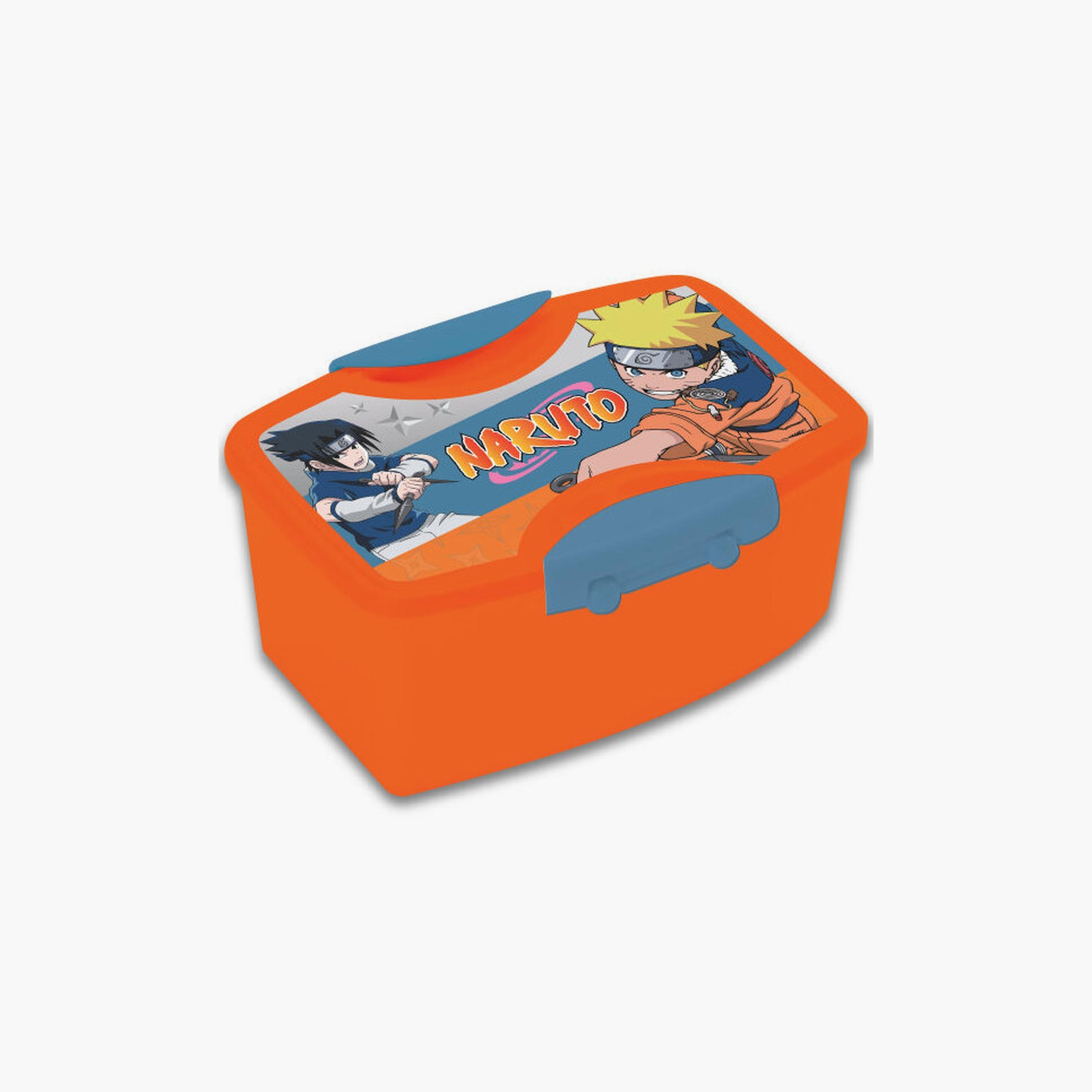 Naruto Printed Lunch Box with Fork and Spoon - Orange-school-lunchessentials-lunchboxes-image-1