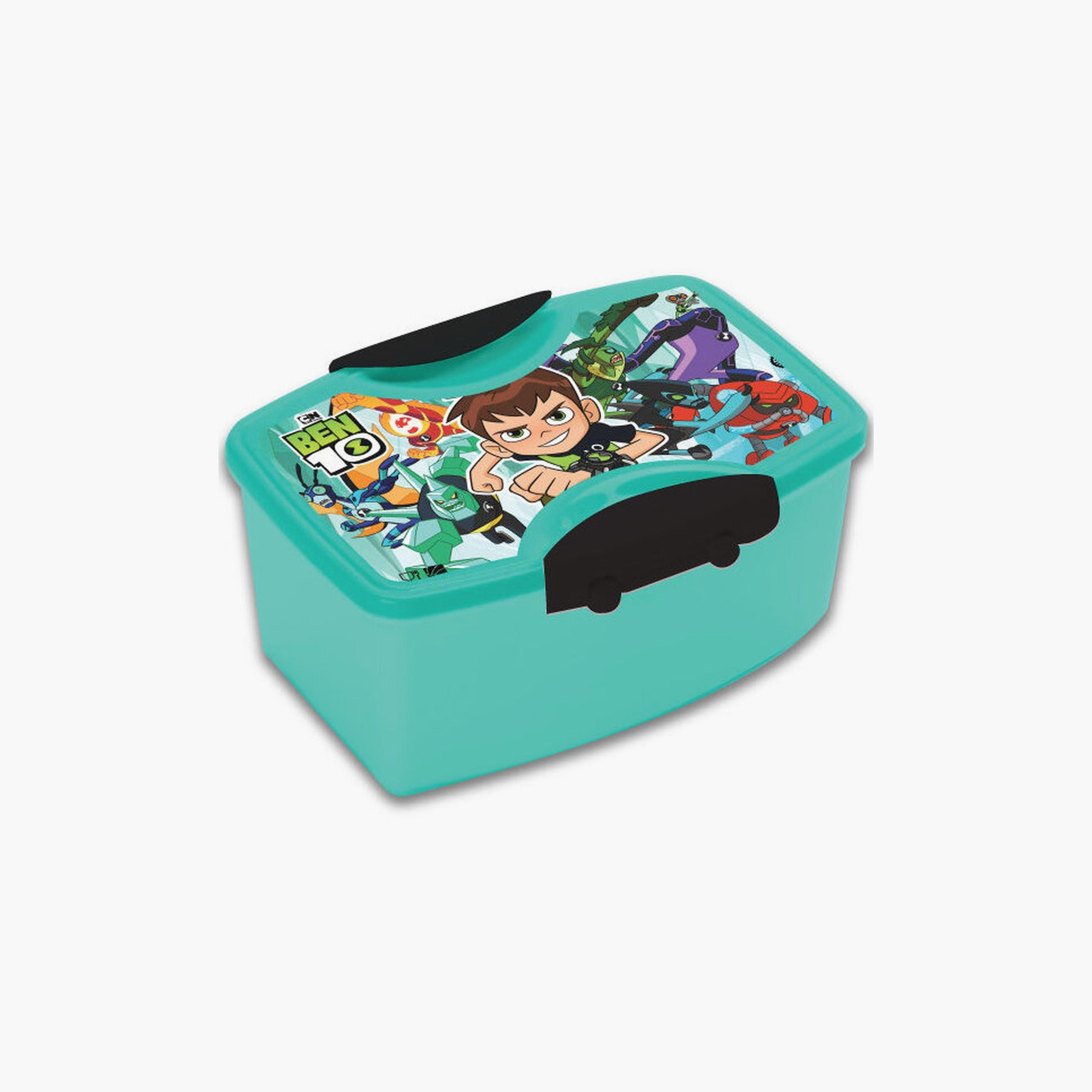 Ben 10 Printed Lunch Box with Fork and Spoon - Green-school-lunchessentials-lunchboxes-image-1