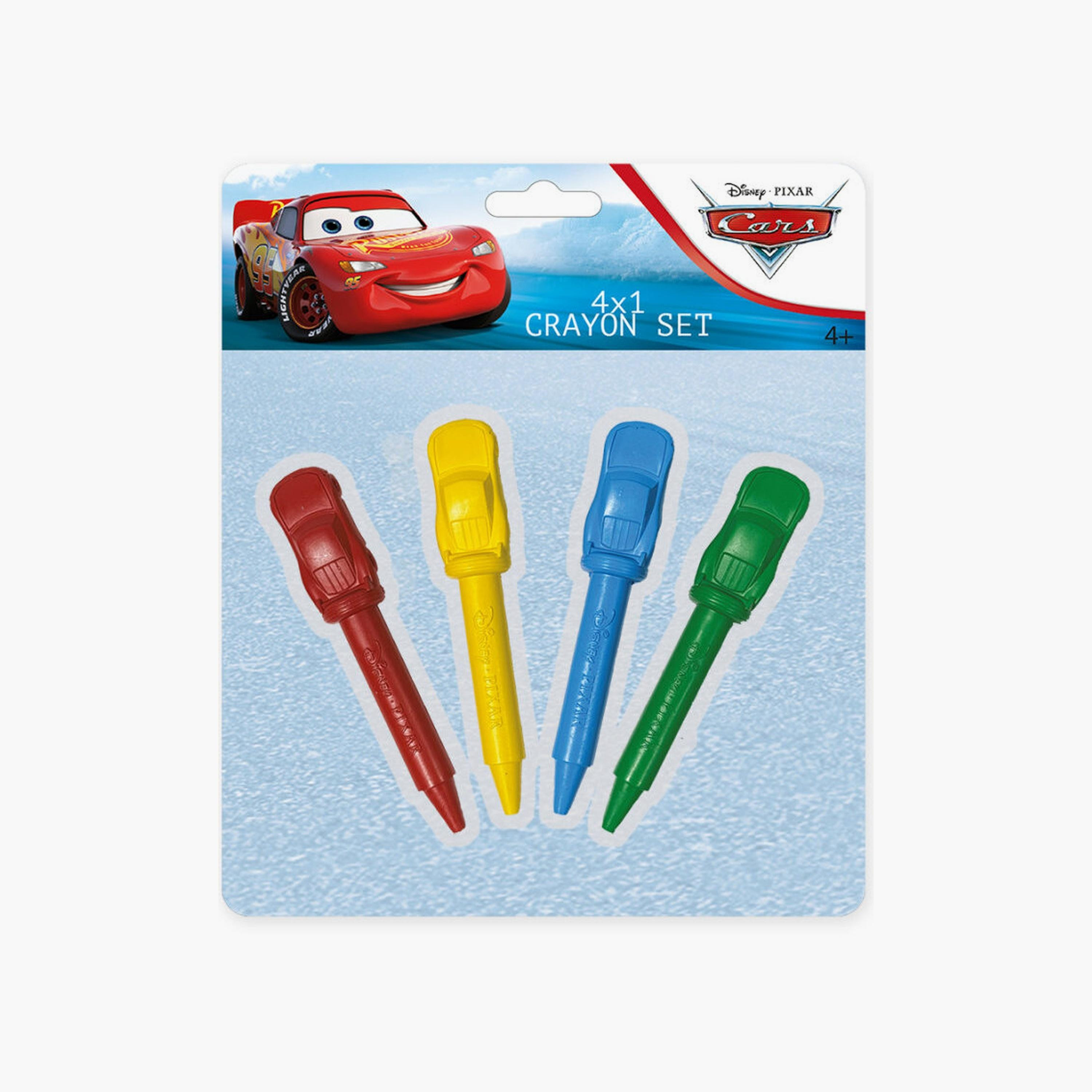 Disney 4-Piece Printed Crayon Colour Set - Cars - Multicolour-school-stationery-accessories-image-1