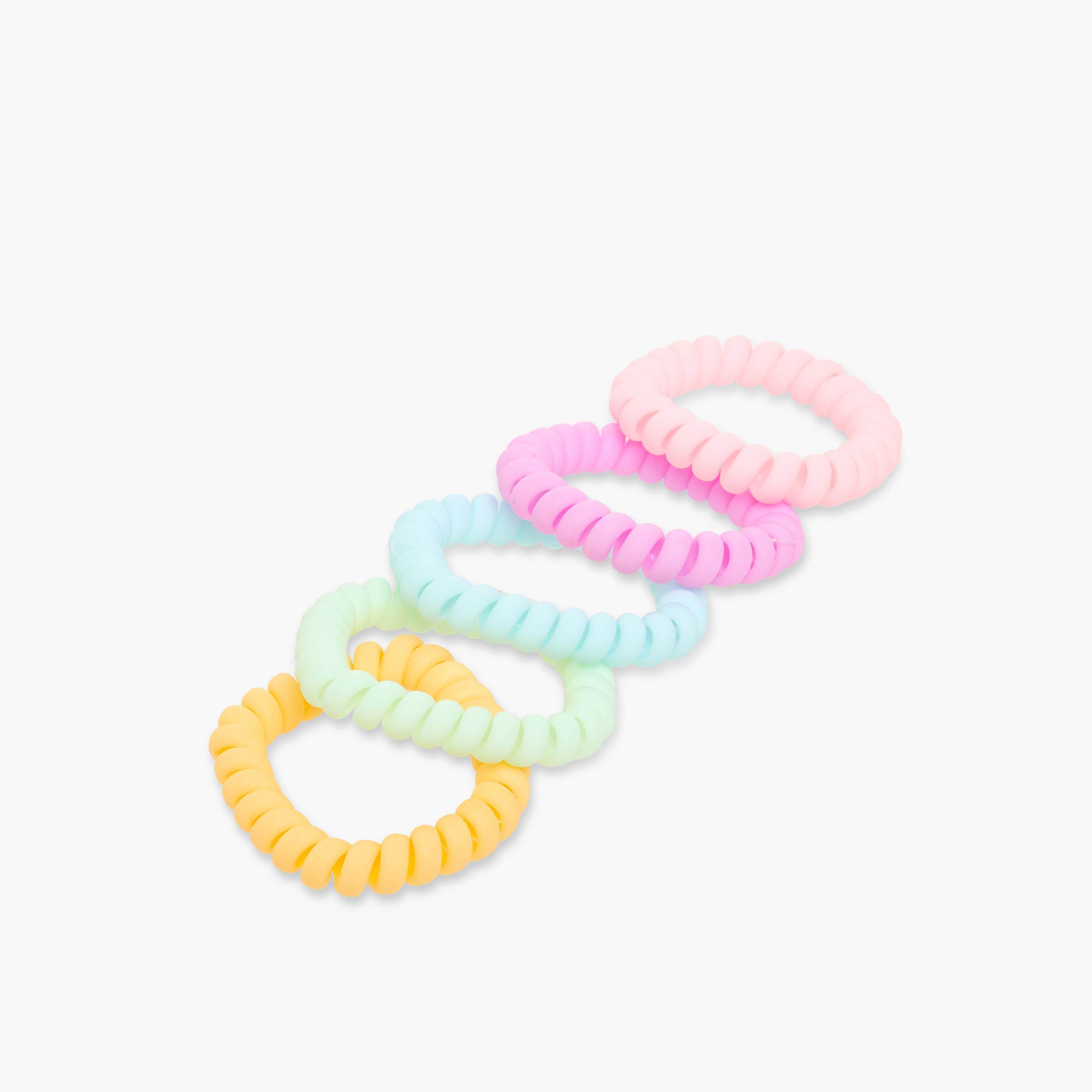 Charmz Girls Hair Tie with Spiral Pattern - Plastic - Set of 5-girls-accessories-hairaccessories-image-2