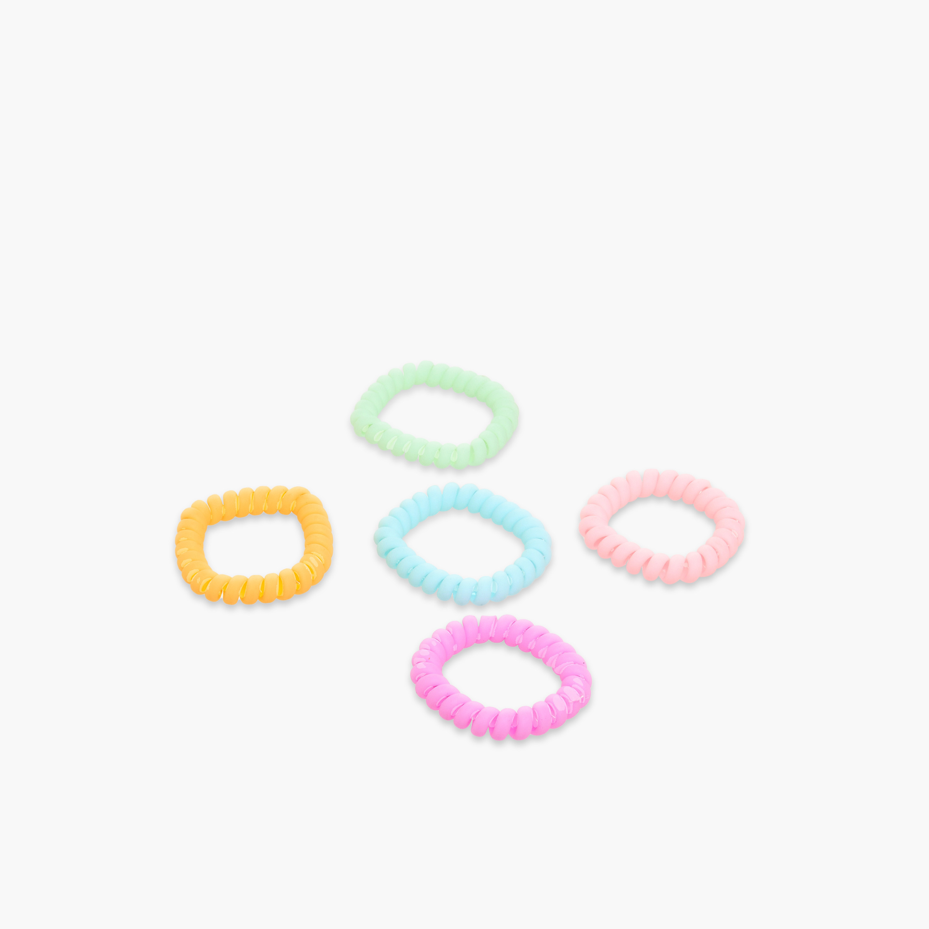 Charmz Girls Hair Tie with Spiral Pattern - Plastic - Set of 5-girls-accessories-hairaccessories-image-4
