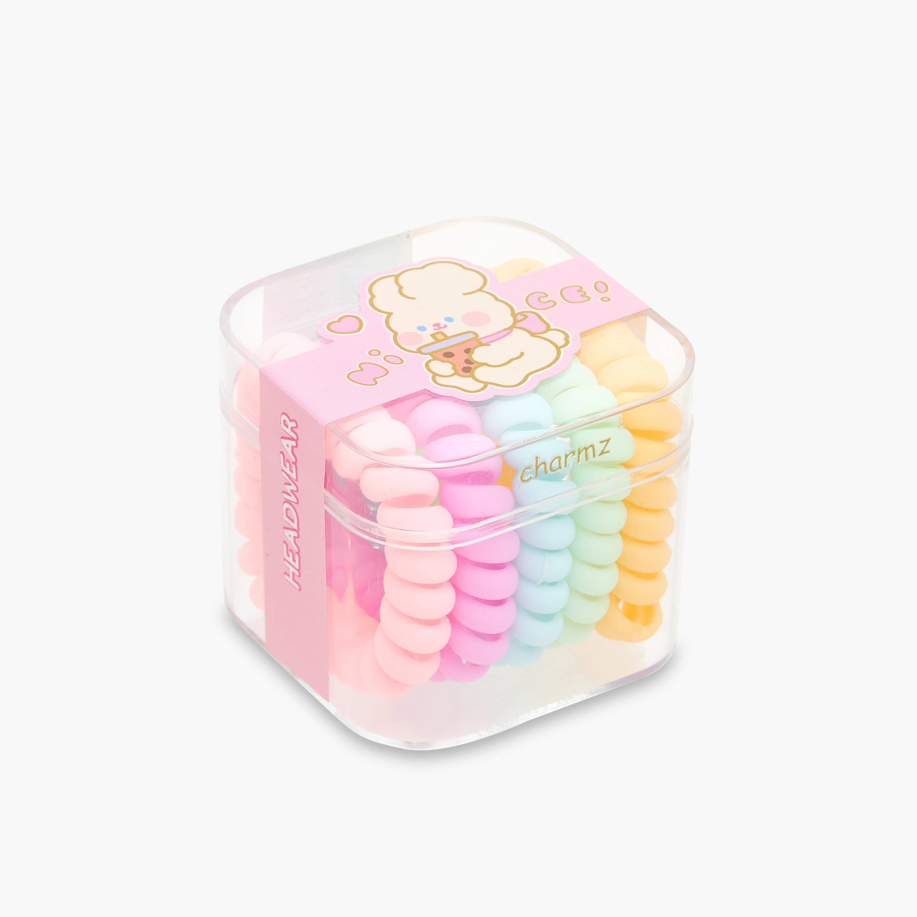 Charmz Girls Hair Tie with Spiral Pattern - Plastic - Set of 5-girls-accessories-hairaccessories-image-5