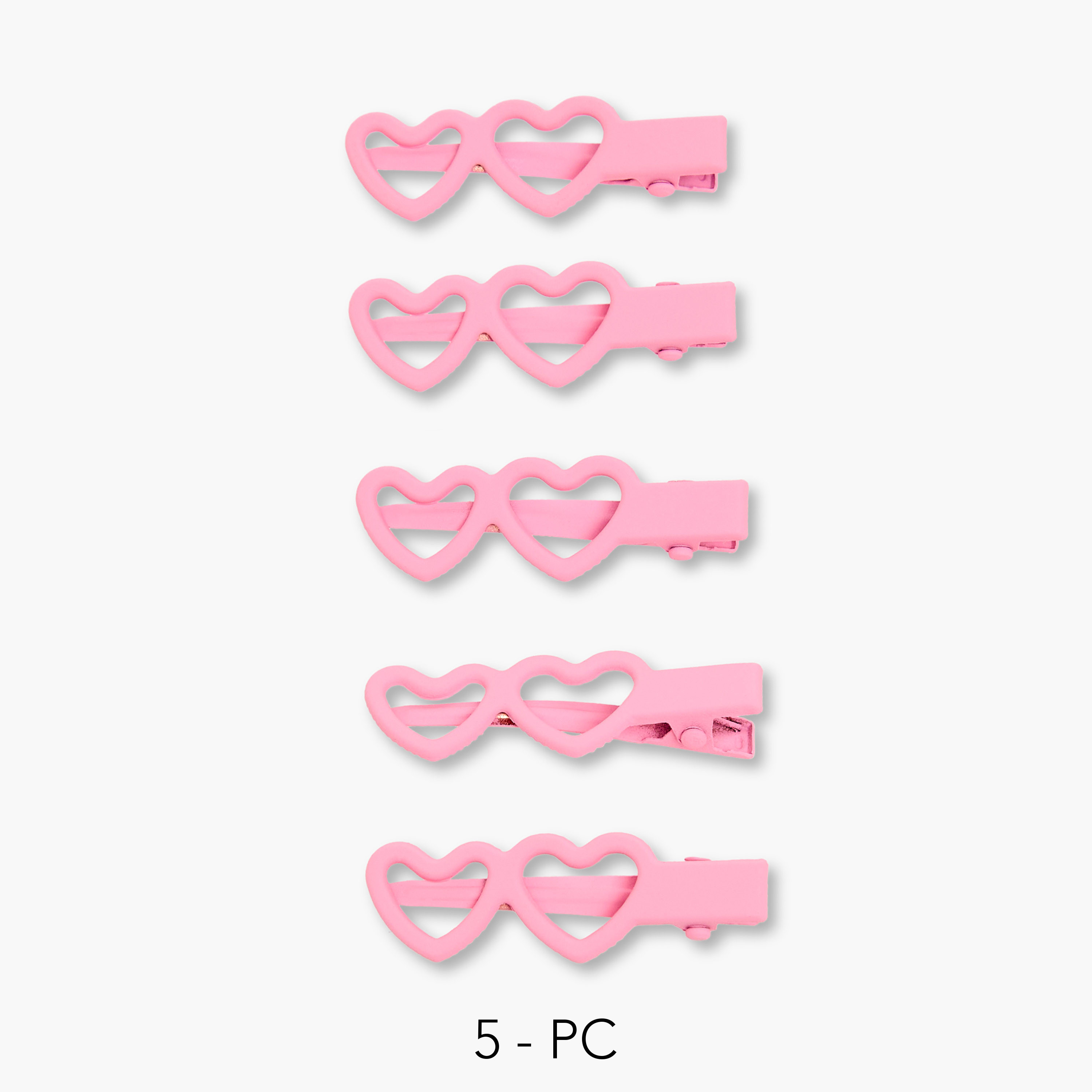 مشبك شعر بتزيينات قلوب للبنات من تشارمز - طقم من 5 قطع-girls-accessories-hairaccessories-image-1